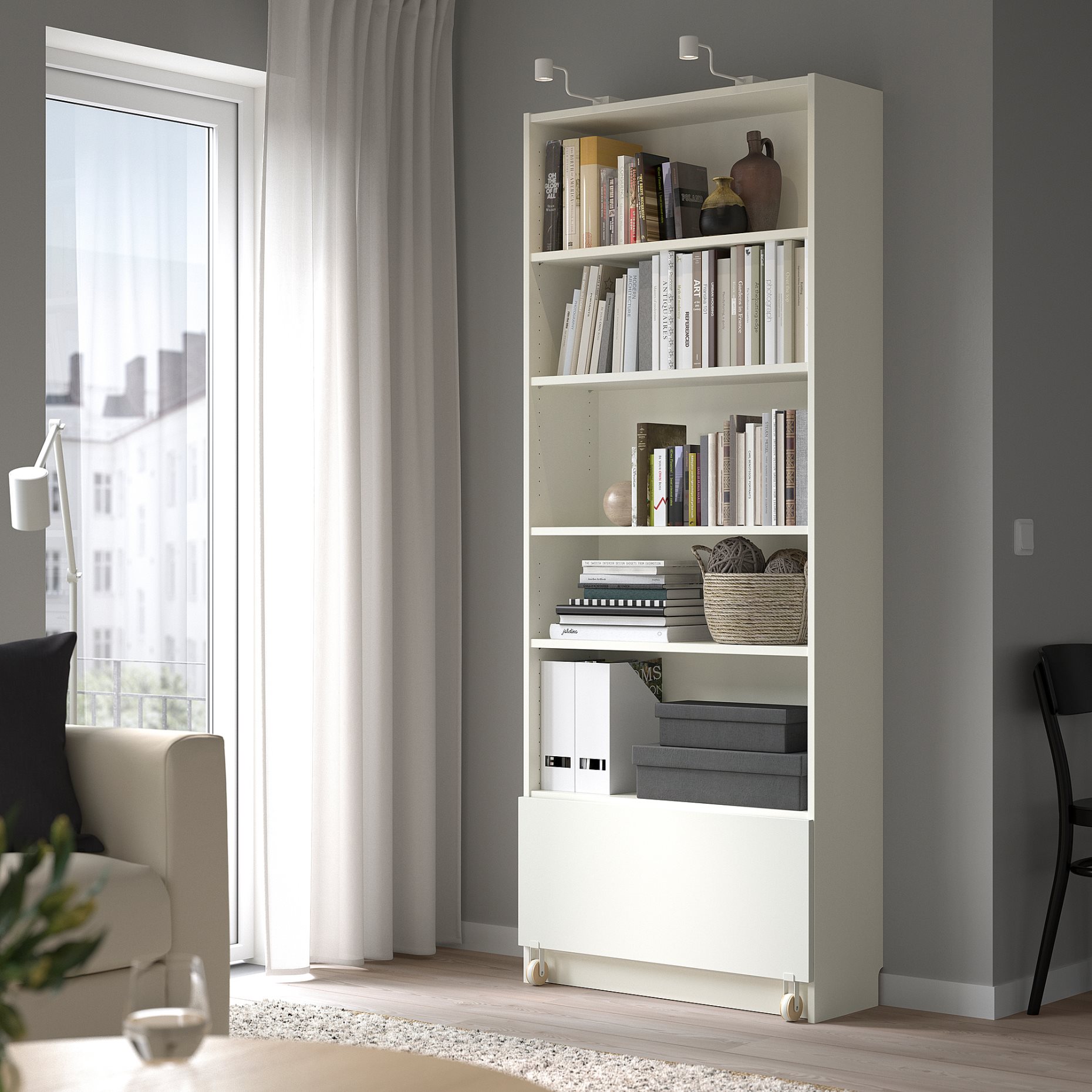 BILLY, bookcase with drawer, 80x30x202 cm, 394.838.08