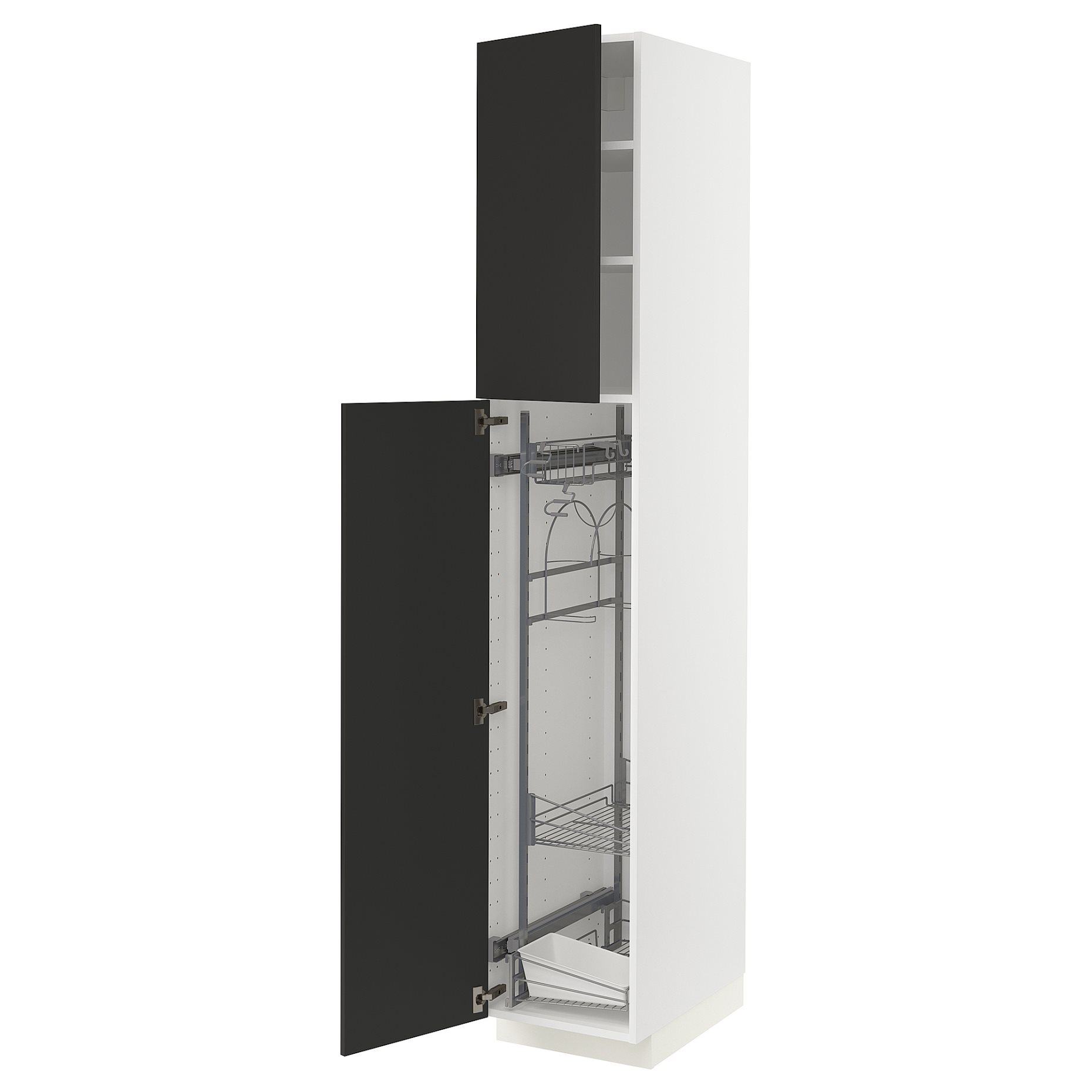 METOD, ψηλό ντουλάπι με εσωτερικά εξάρτηματα για τα είδη καθαρισμού, 40x60x220 cm, 394.981.69