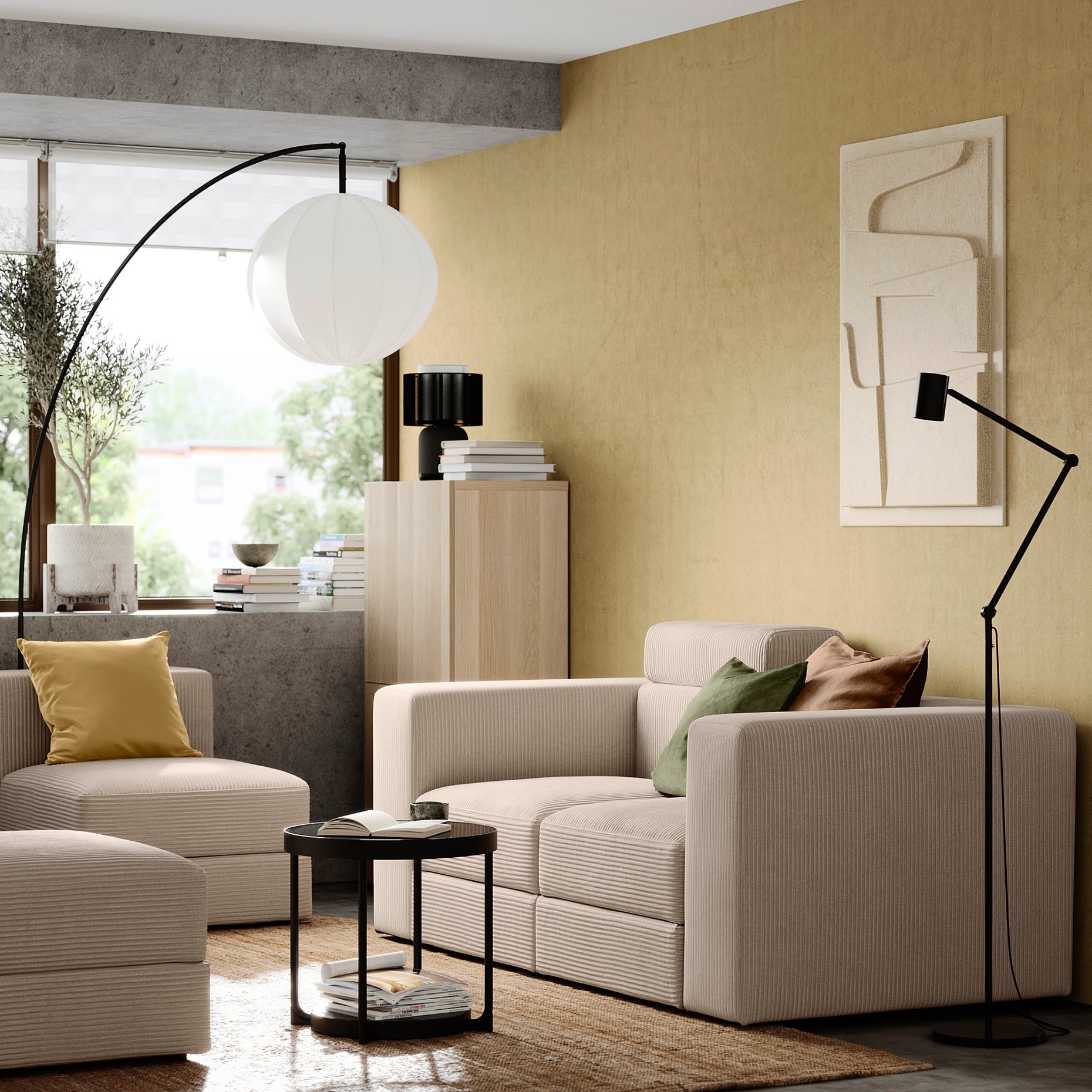 JÄTTEBO, 2-seat modular sofa with headrest, 395.104.06