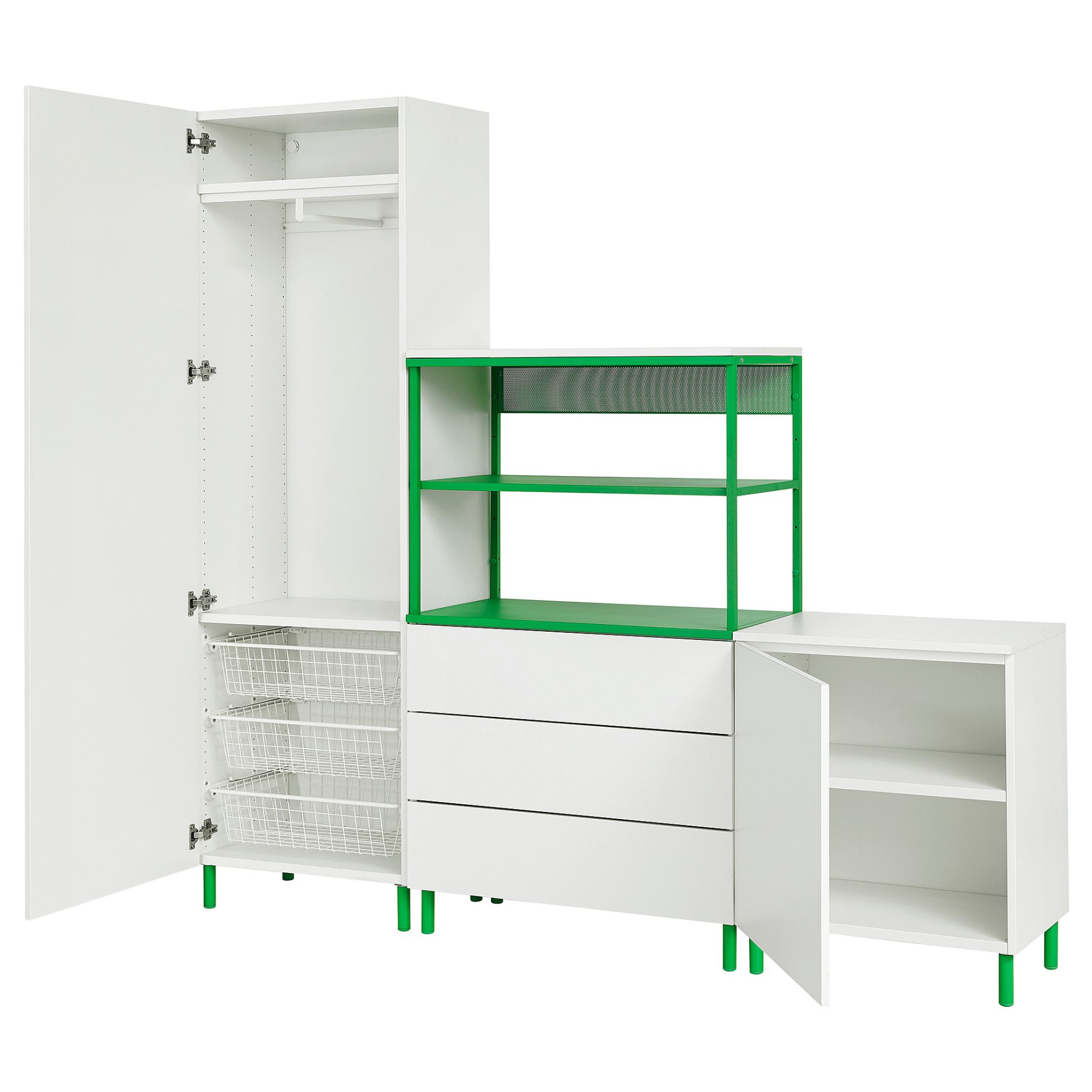 PLATSA, wardrobe with 2 doors/3 drawers, 200x42x191 cm, 395.962.64