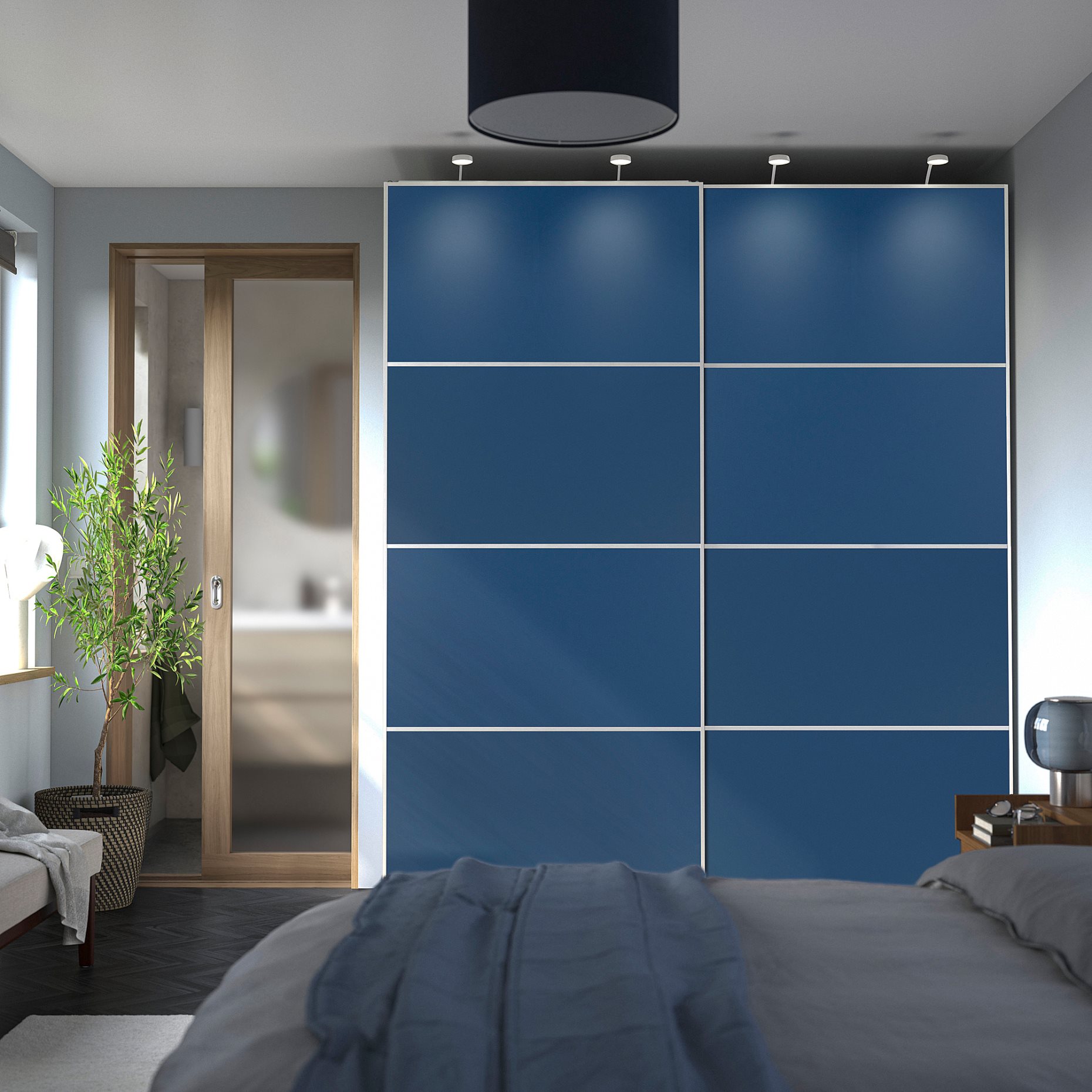 PAX/MEHAMN, ντουλάπα με συρόμενες πόρτες, 200x66x236 cm, 396.087.14