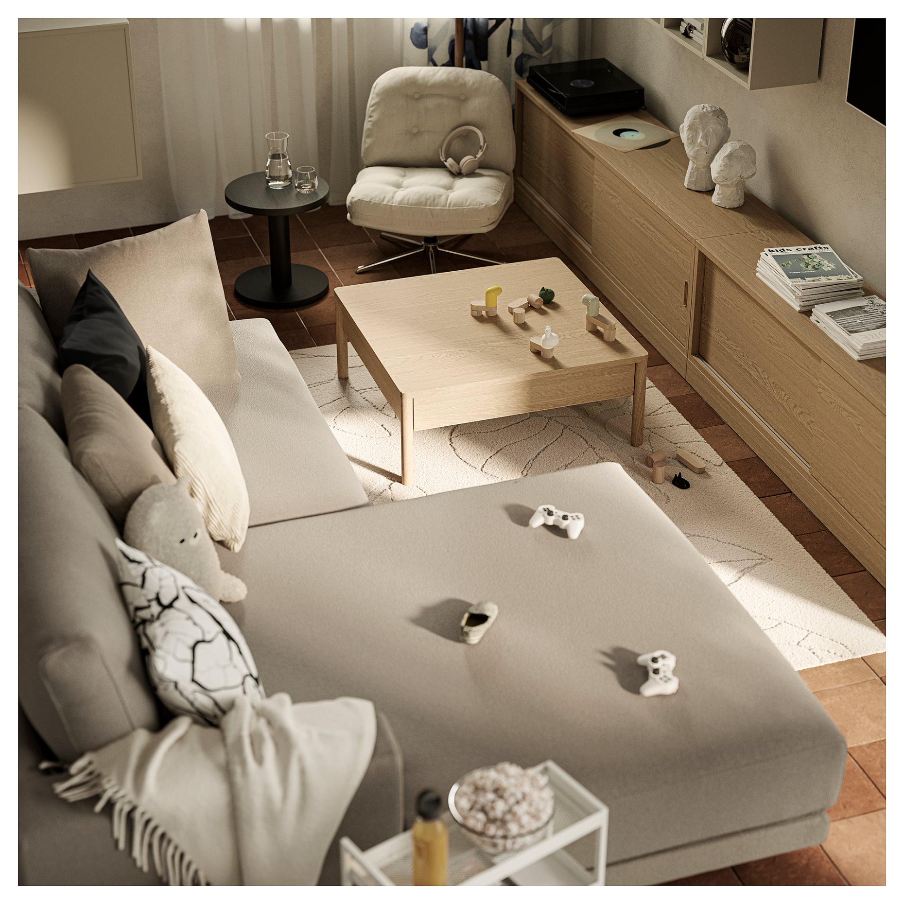 UPPÅKRA, 3-seat modular sofa with chaise longue, left, 396.130.13