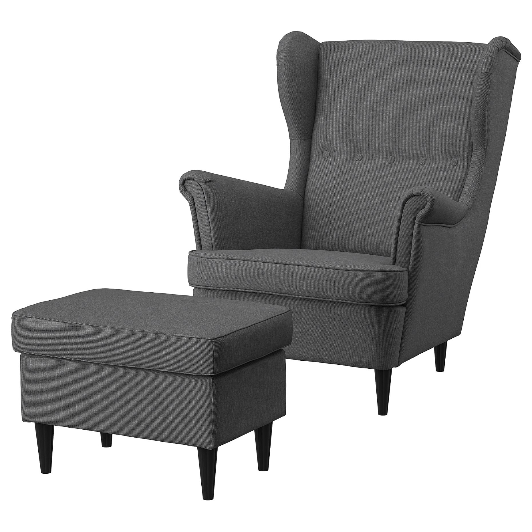 STRANDMON, wing chair with footstool, 396.181.00