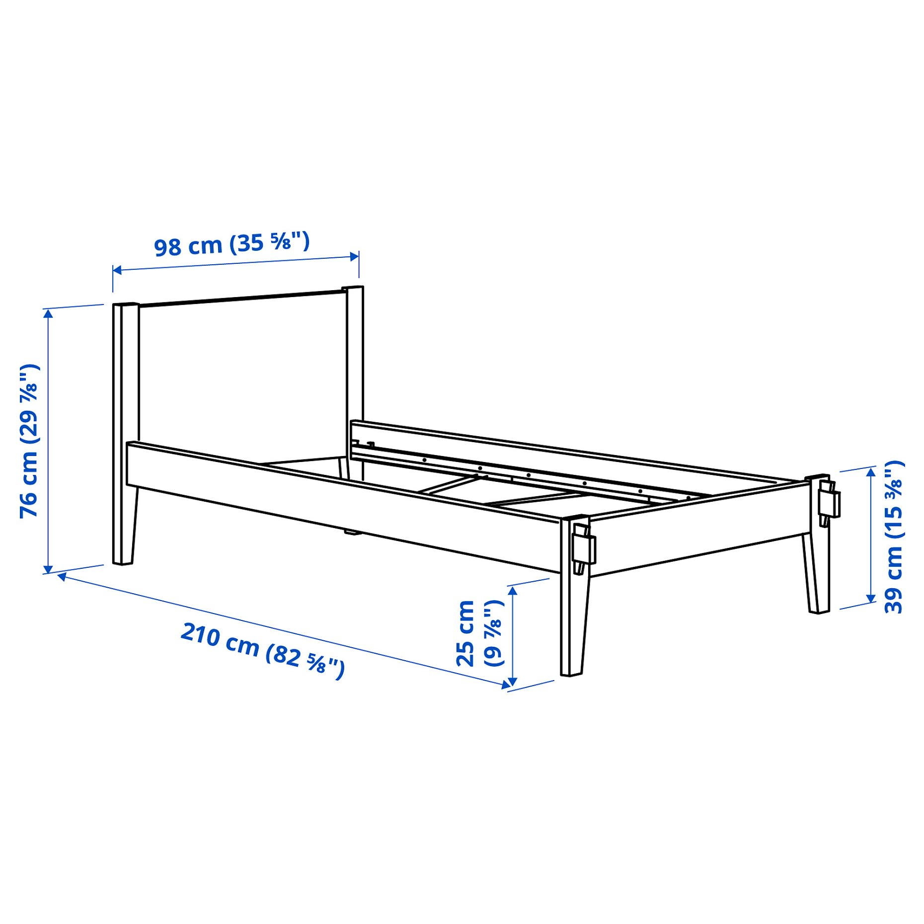 TAXÅSKLINT, bed frame, 90x200 cm, 396.263.22