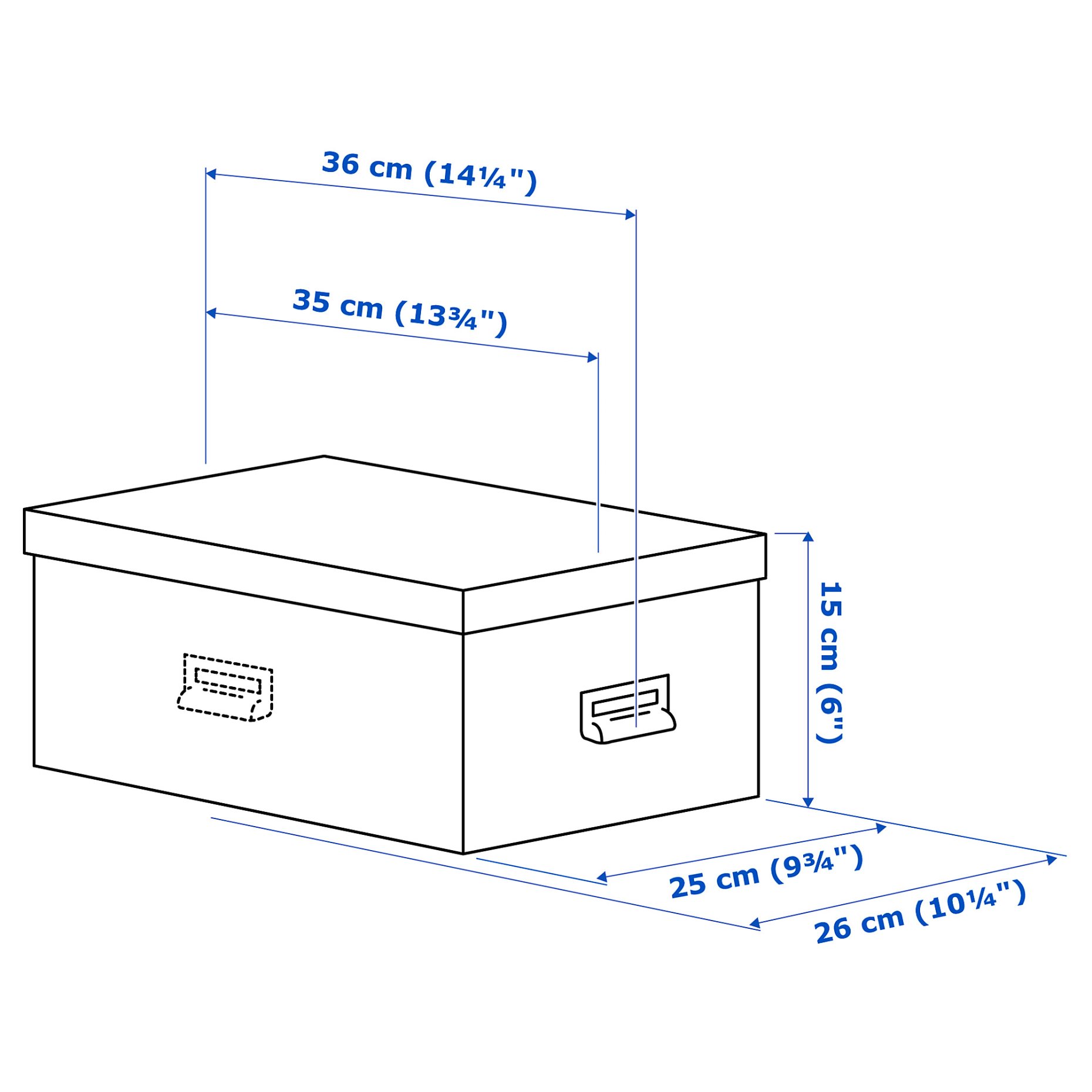 TJOG, storage box with lid, 25x36x15 cm, 404.776.65