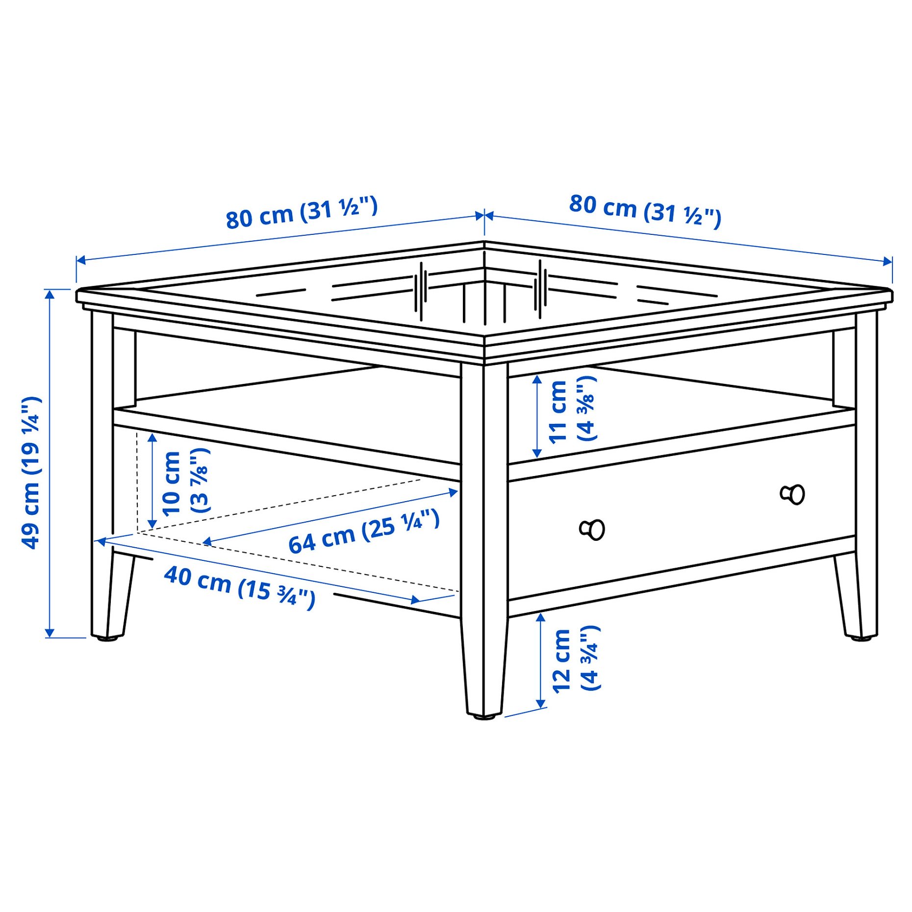 IDANÄS, τραπέζι μέσης, 80x80 cm, 405.000.05