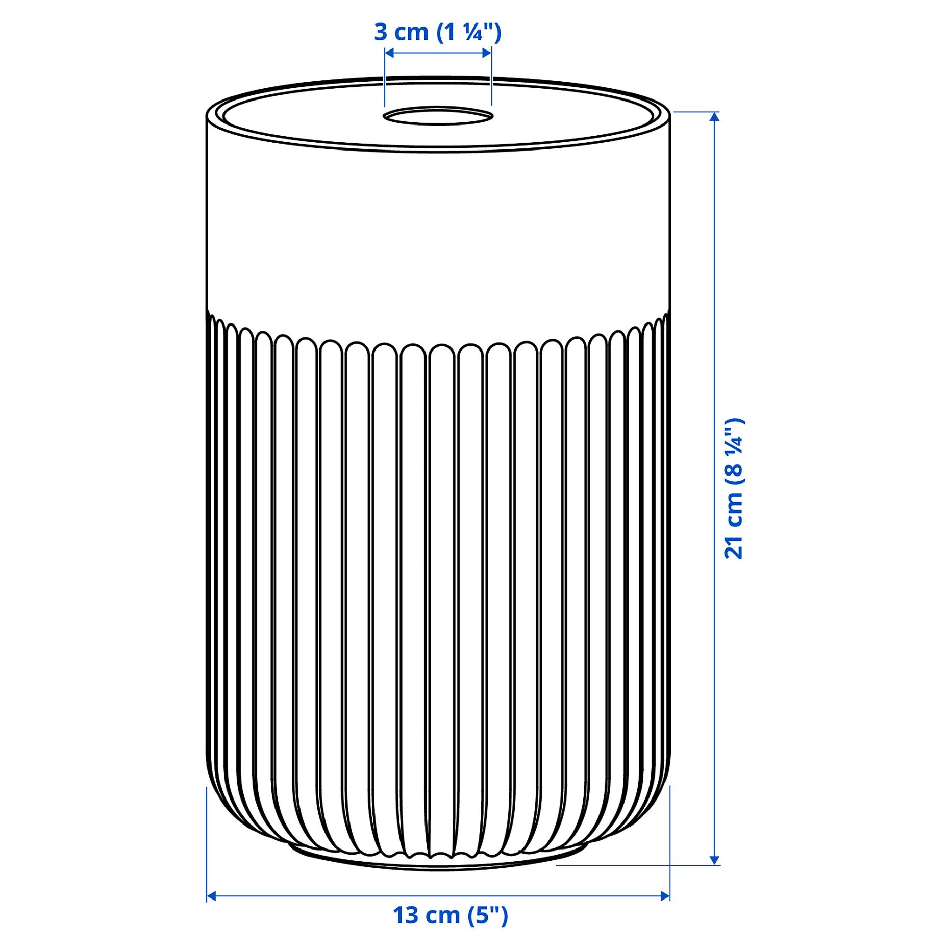 GRADVIS, vase with metal insert, 21 cm, 405.029.19