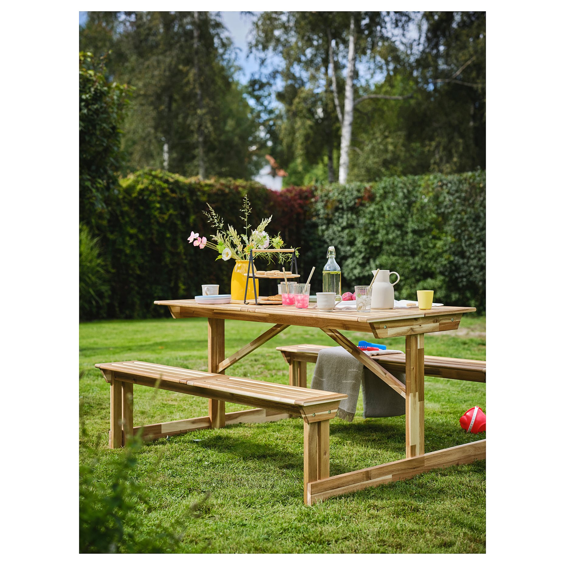 LERHOLMEN, picnic table/outdoor, 147x150 cm, 405.392.63