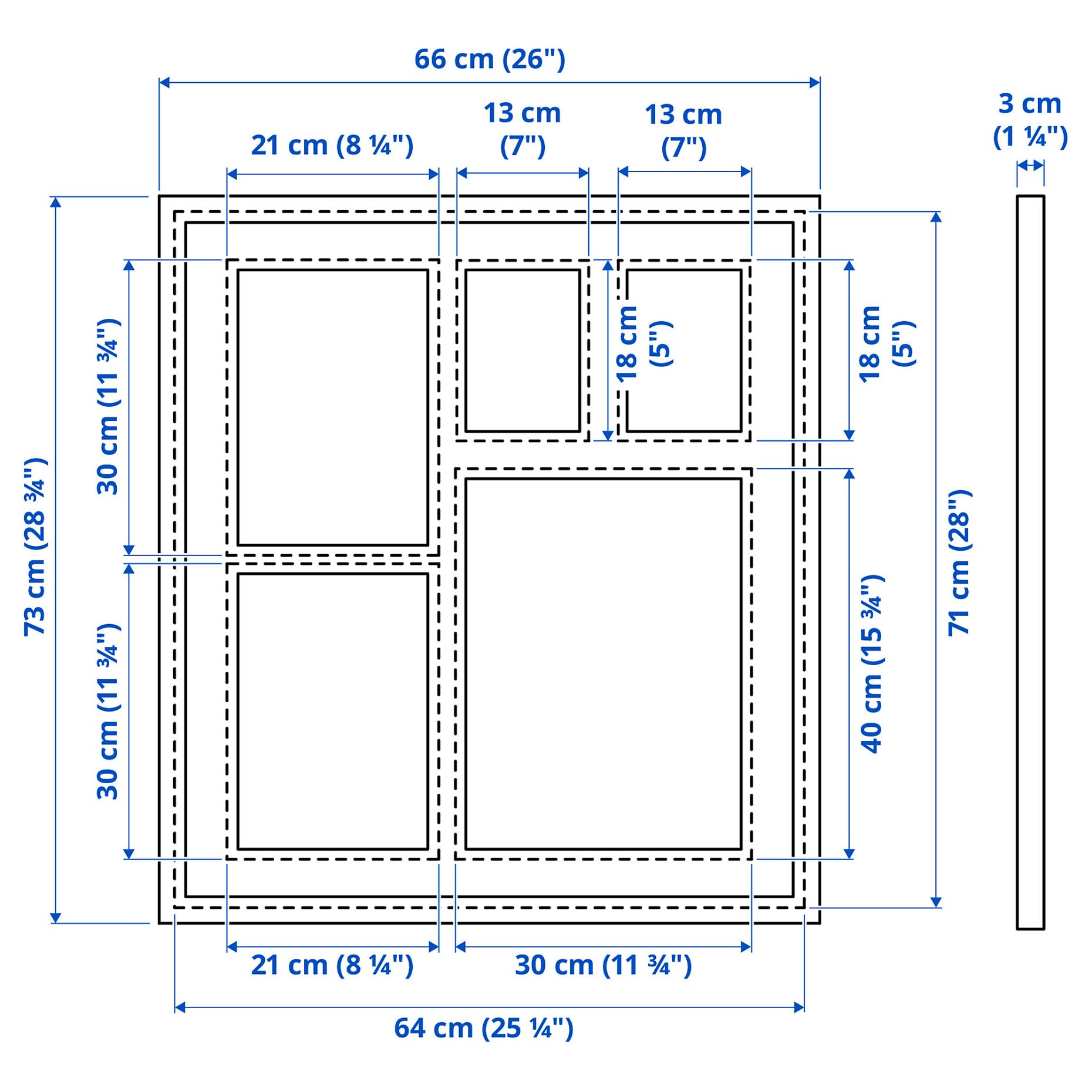 RODALM, κορνίζα για 5 φωτογραφίες, 64x71 cm, 405.537.15