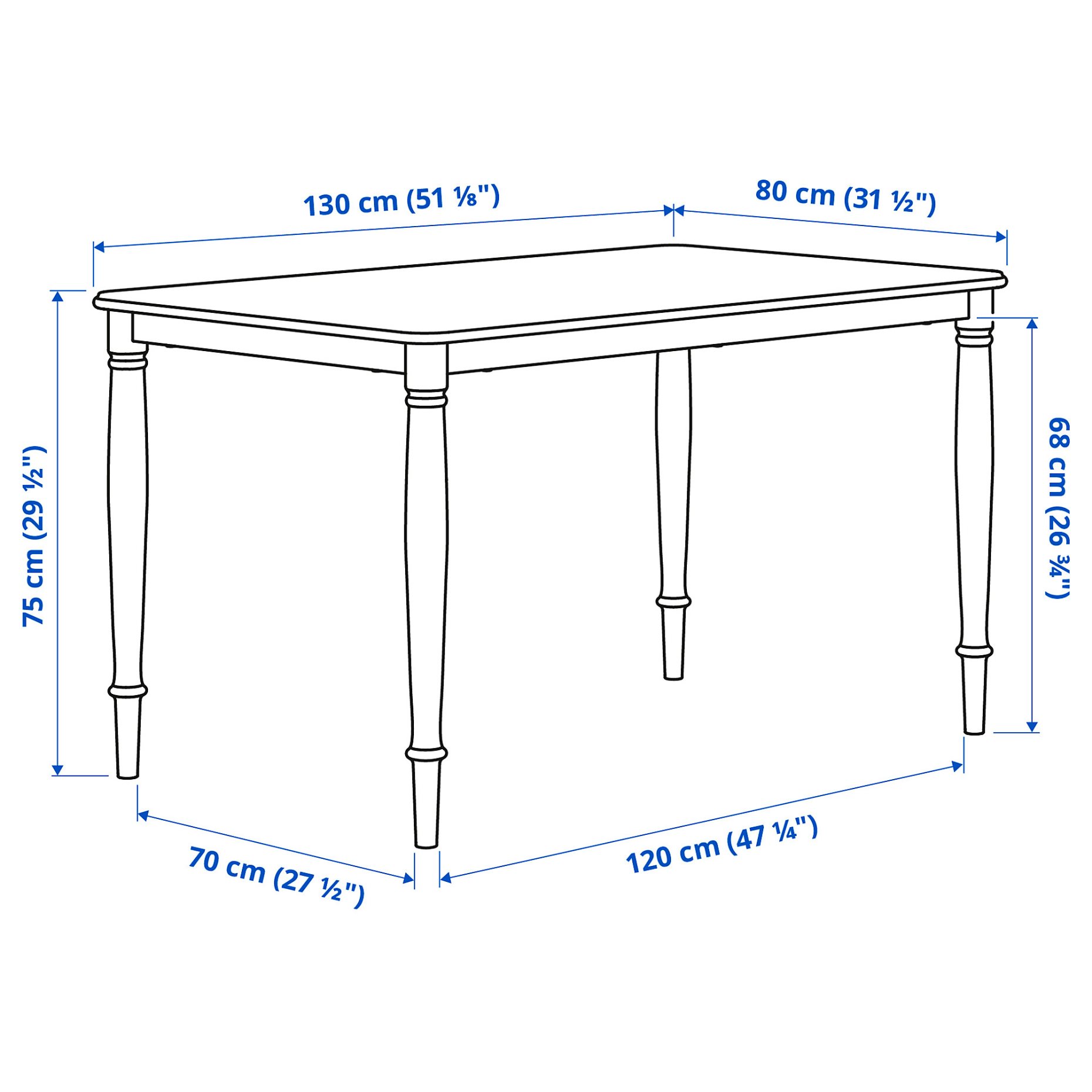 DANDERYD, τραπέζι, 130x80 cm, 405.687.26