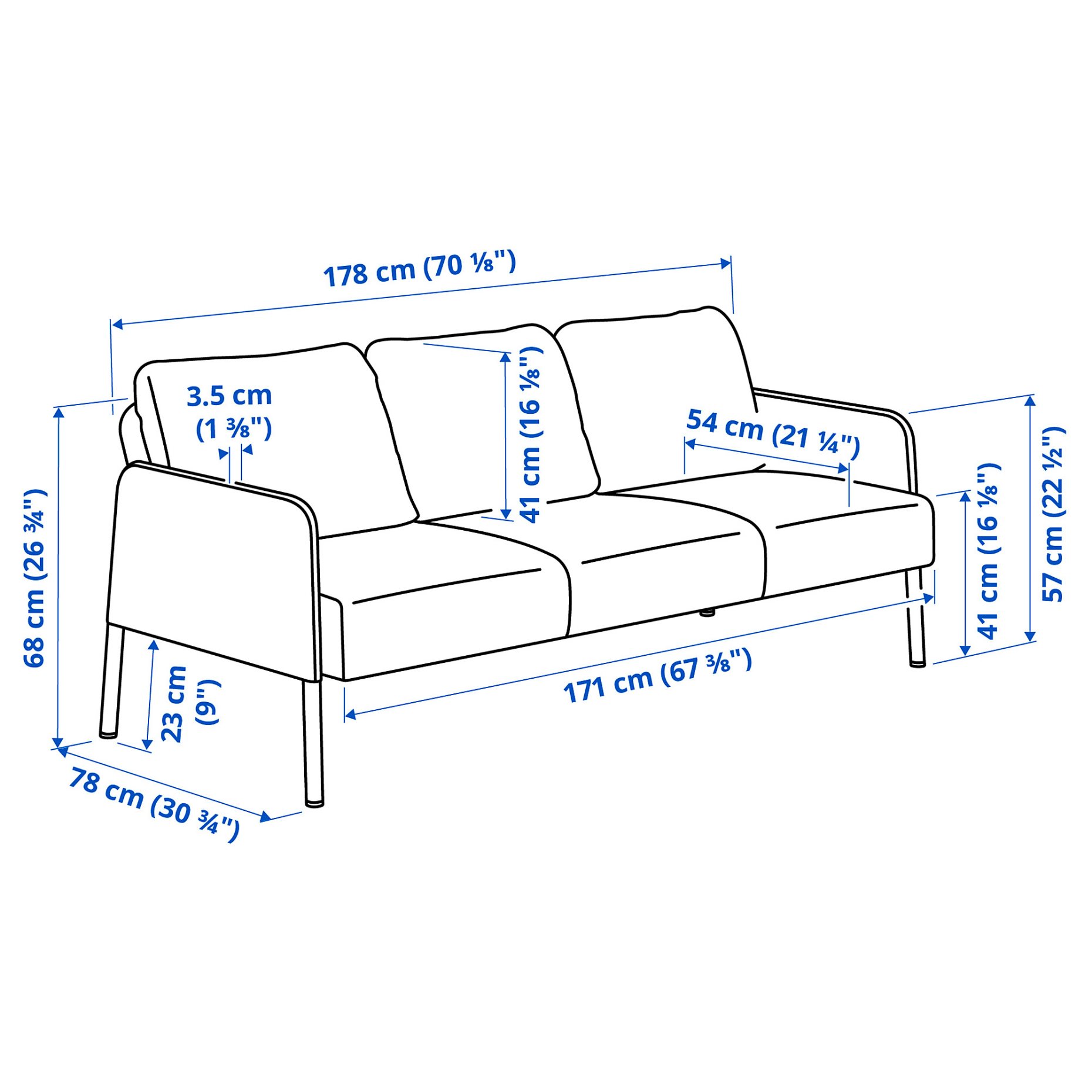GLOSTAD, 3-seat sofa, 405.732.85