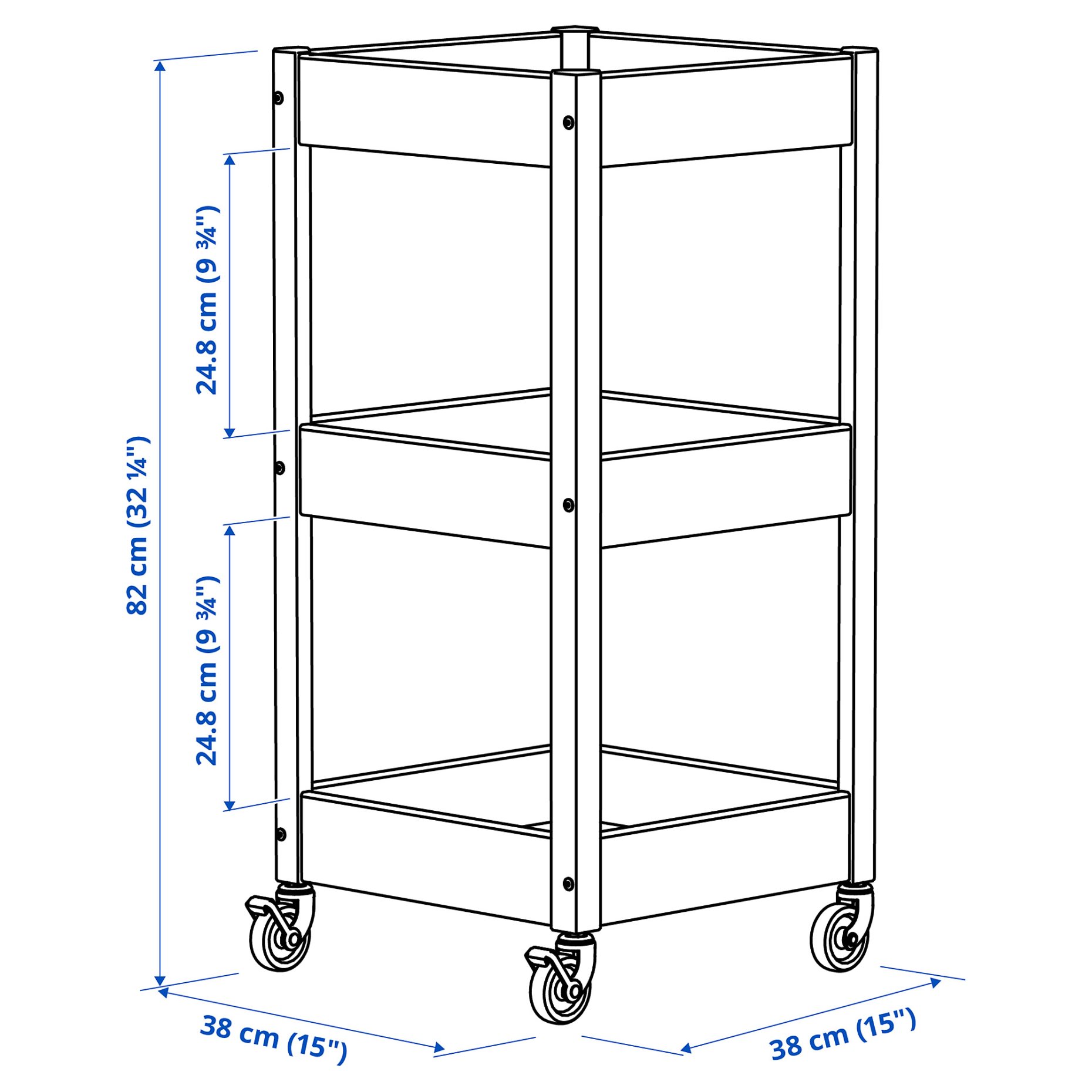 LOSHULT, τρόλεϊ, 38x38x82 cm, 405.762.79