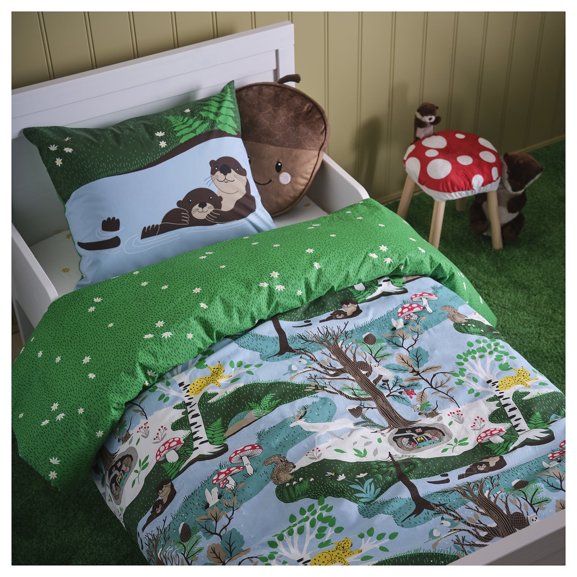 SKOGSDUVA, duvet cover and pillowcase/forest pattern, 150x200/50x60 cm, 405.768.30