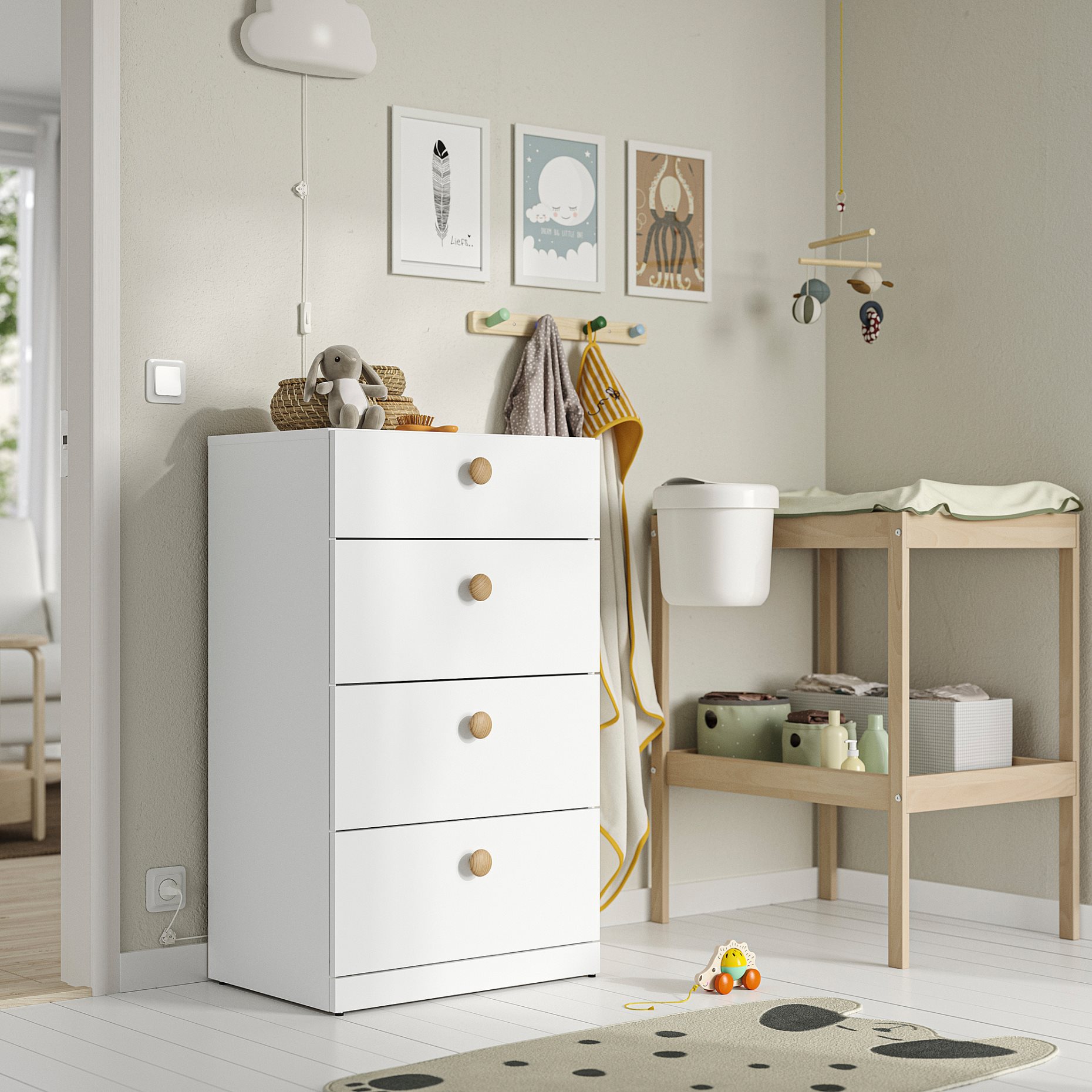 LASTARE, chest of 4 drawers, 60x42x100 cm, 405.993.51