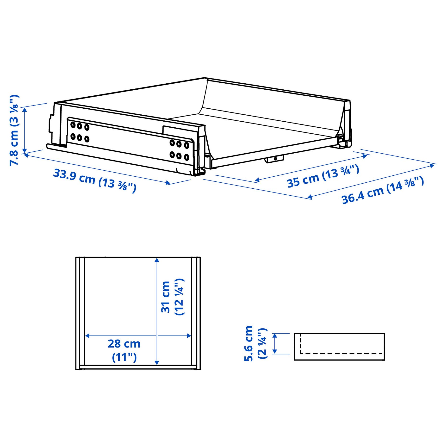 KNIVSHULT, drawer low, 40x37 cm, 406.006.65