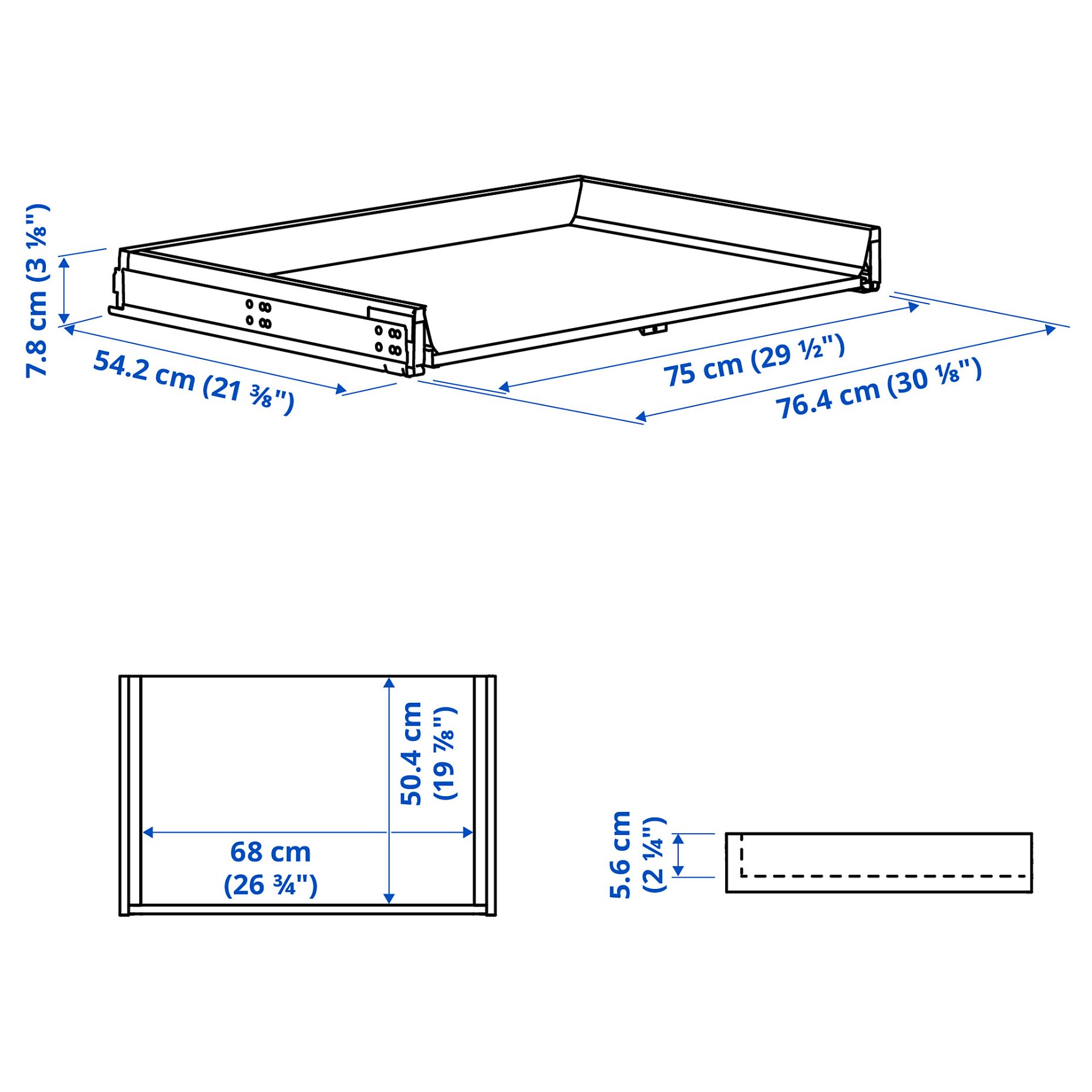 KNIVSHULT, drawer low, 80x60 cm, 406.006.70