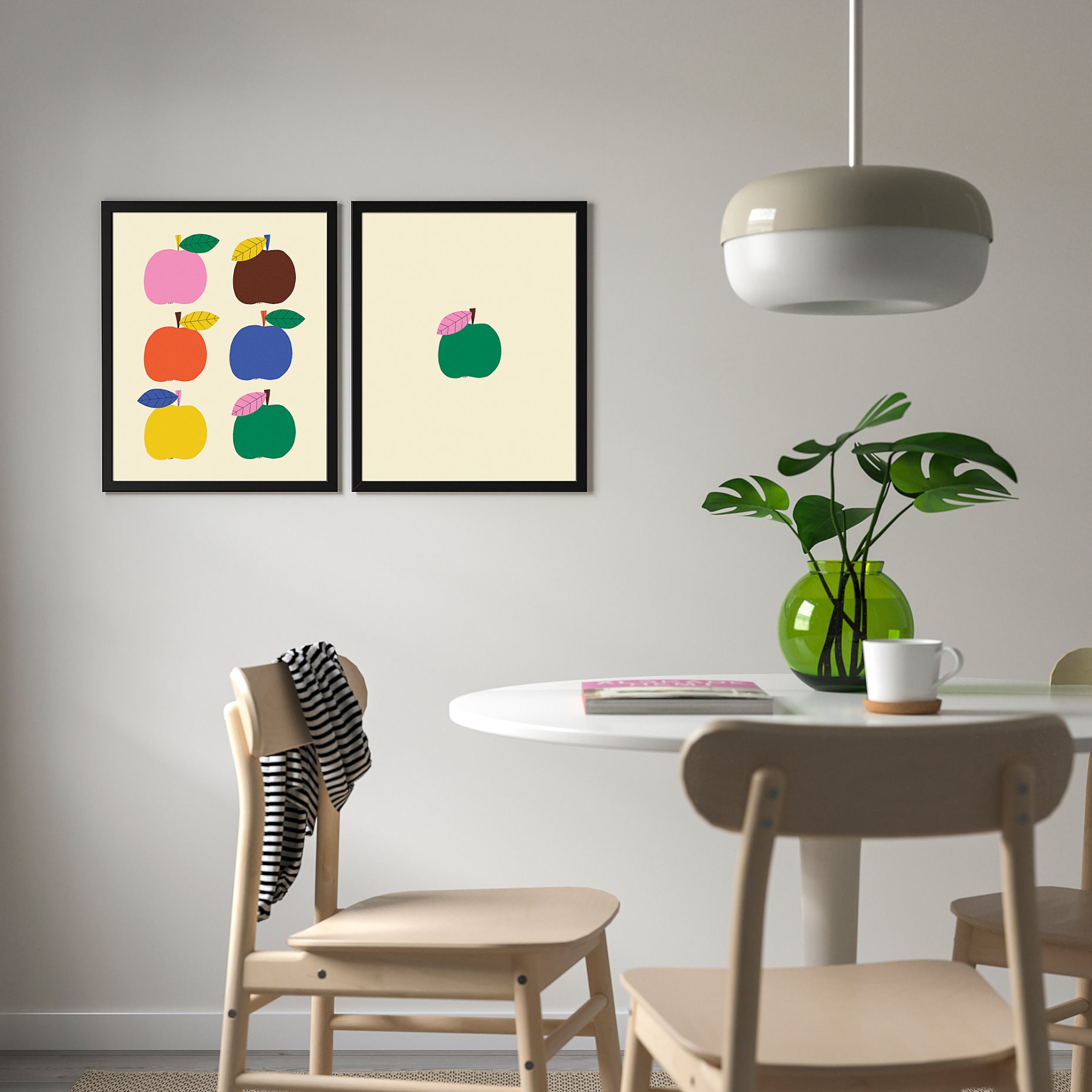 FISKBO, frame with poster/apple game/2 pack, 40x50 cm, 406.021.41