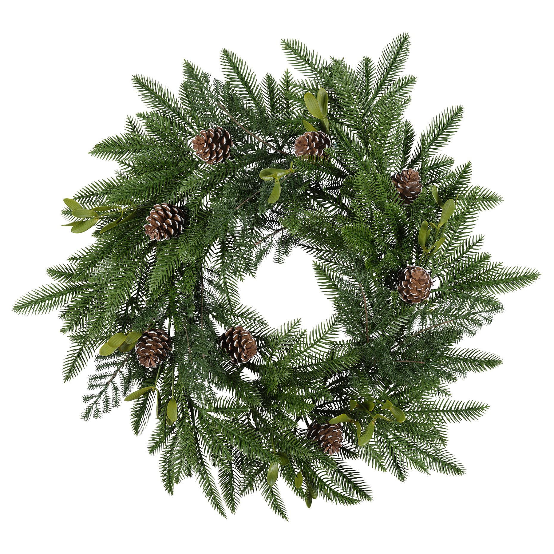 VINTERFINT, artificial wreath In/outdoor pine cone, 60 cm, 406.065.54