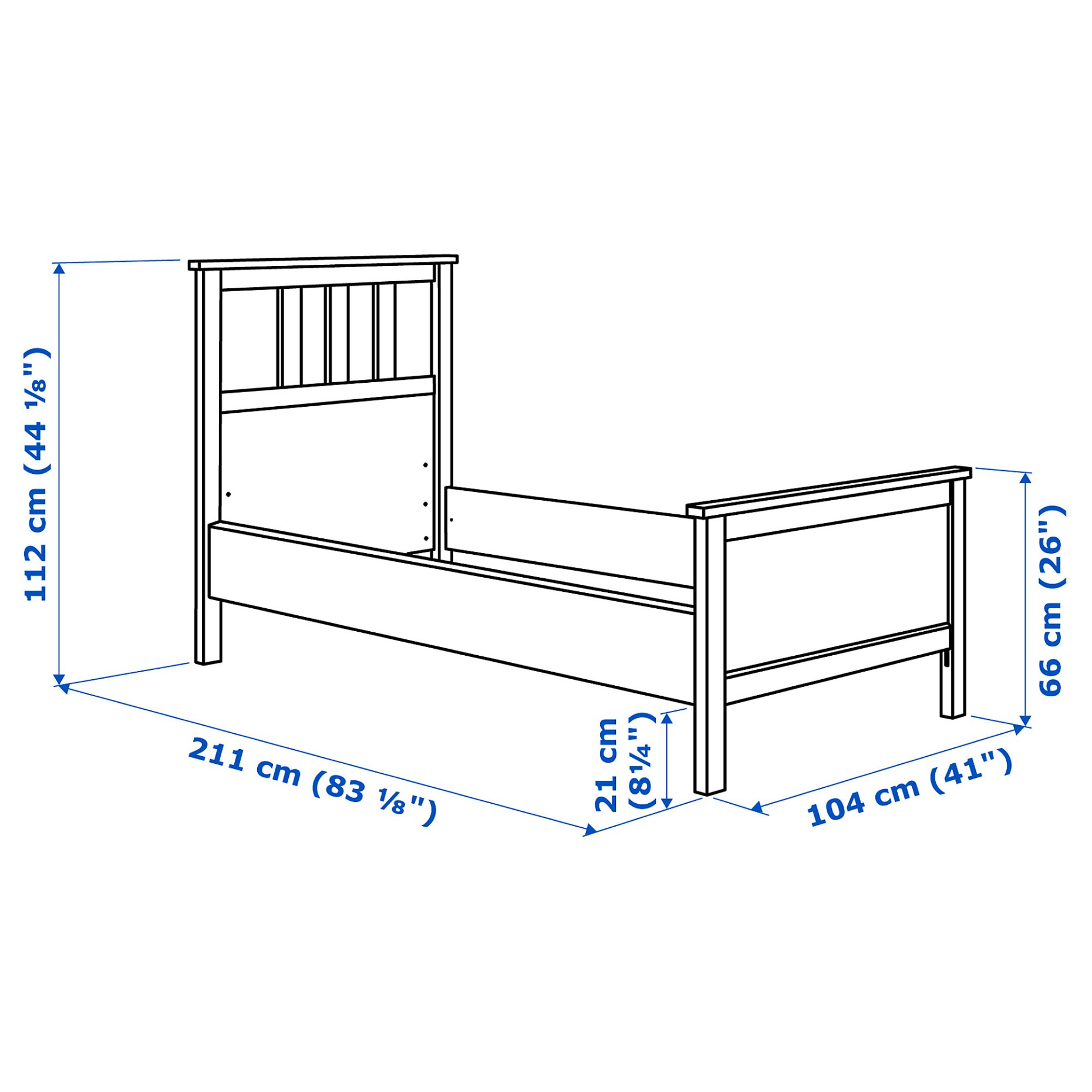 HEMNES, bed frame, 90X200 cm, 490.095.51