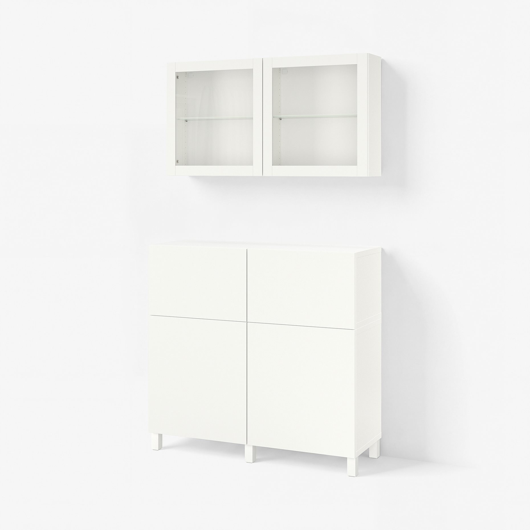 BESTÅ, storage combination with doors/drawers push open, 120x42x213 cm, 493.992.15