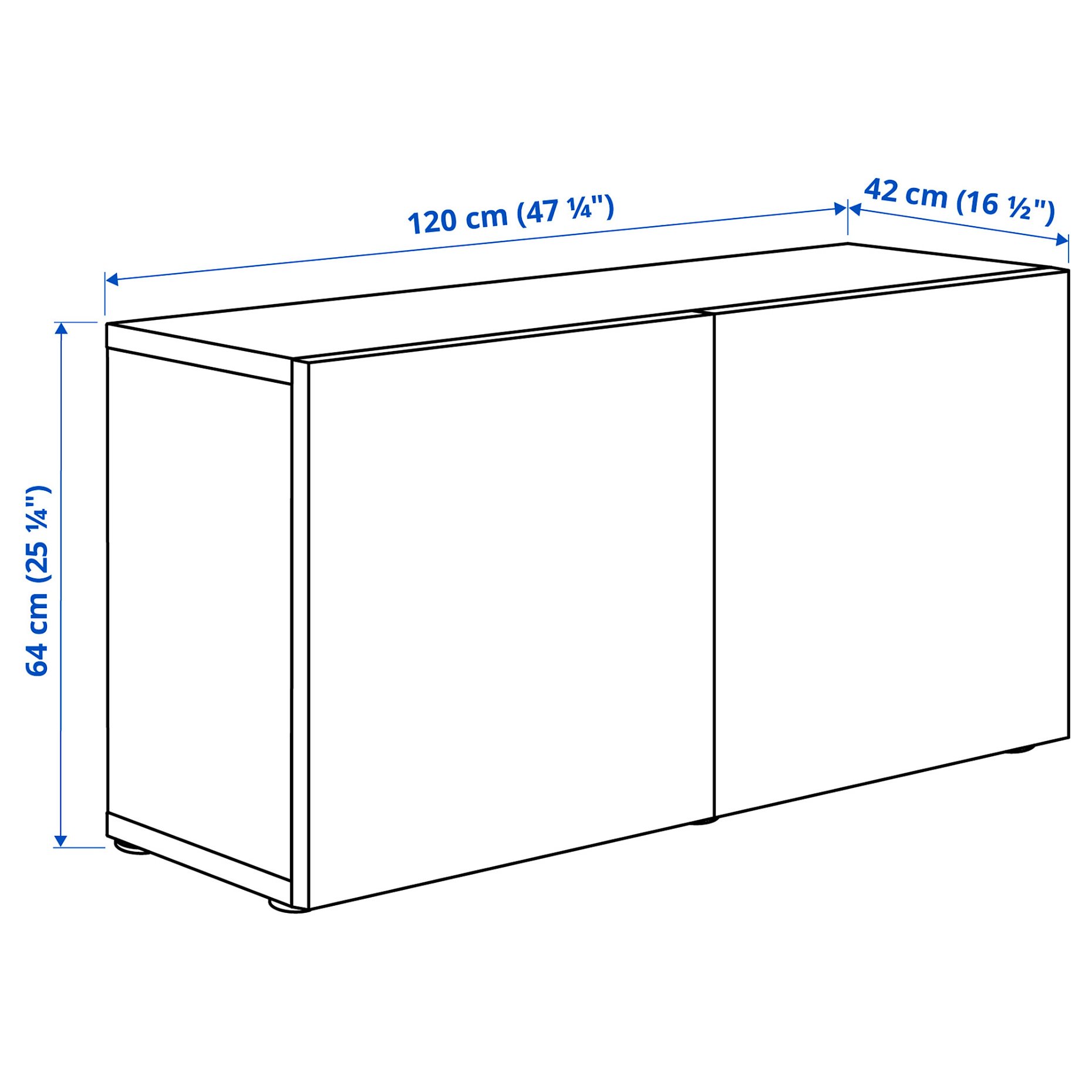 BESTÅ, σύνθεση ντουλαπιών τοίχου, 120x42x64 cm, 494.318.66