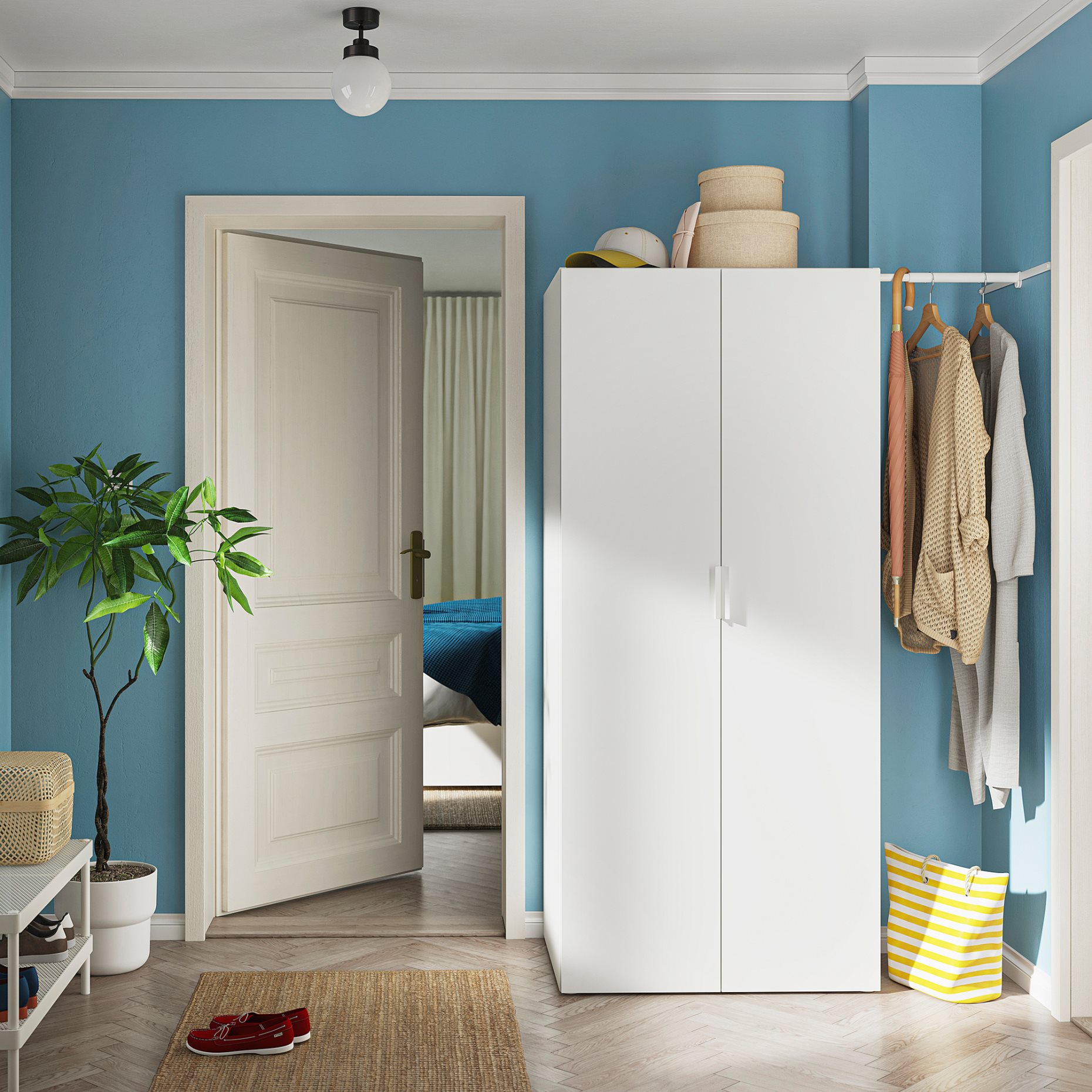 PLATSA, wardrobe with 2 doors, 110-127x57x181 cm, 494.372.84