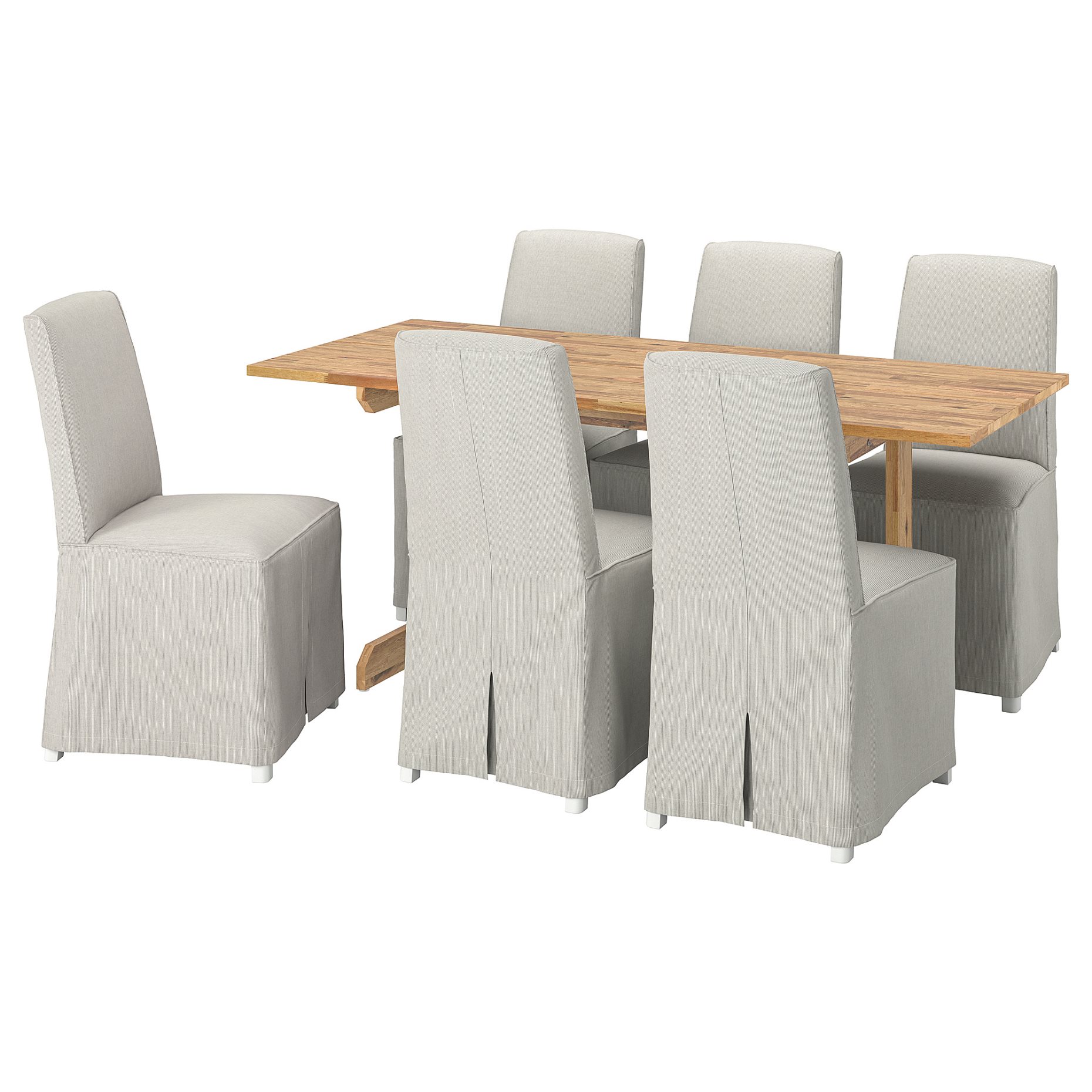NACKANAS/BERGMUND, table and 6 chairs, 180 cm, 494.962.83