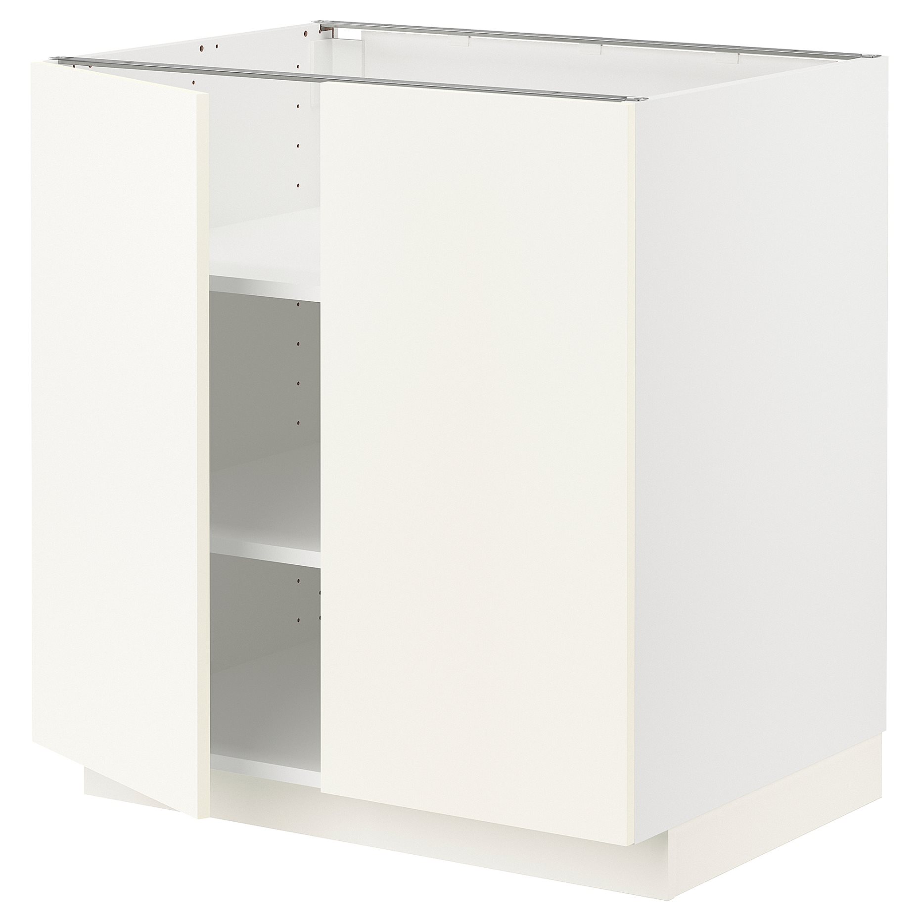 METOD, base cabinet with shelves/2 doors, 80x60 cm, 495.071.25