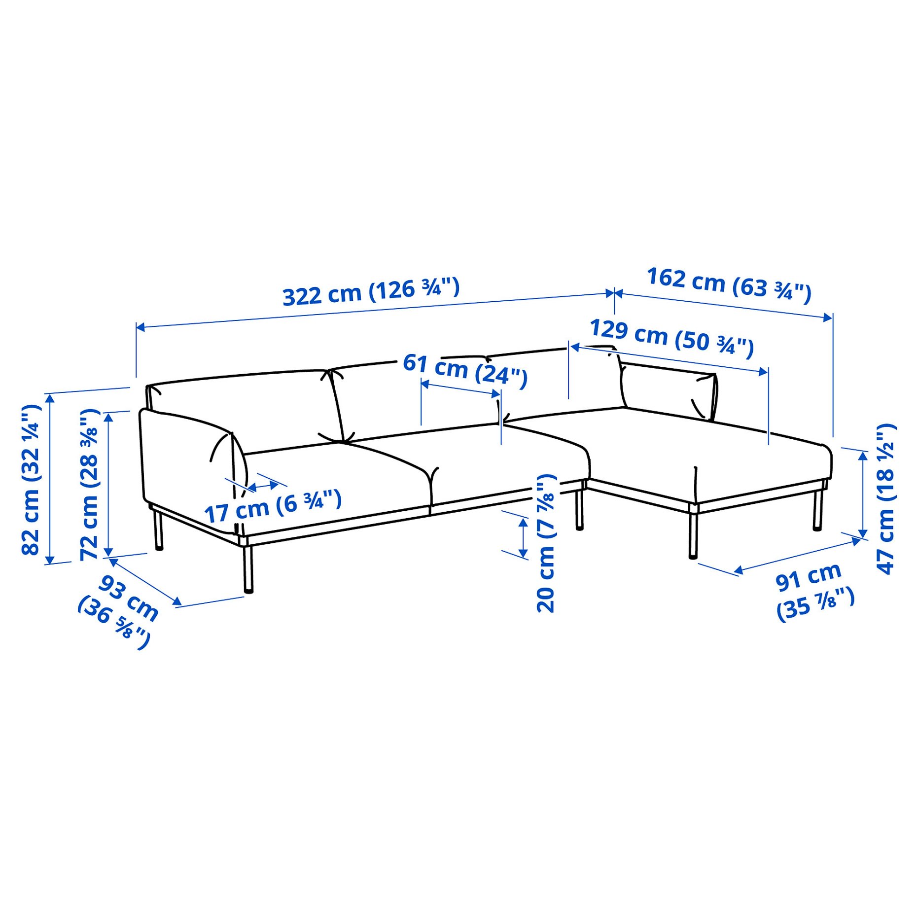 ÄPPLARYD, 4-seat sofa with chaise longue, 495.281.80