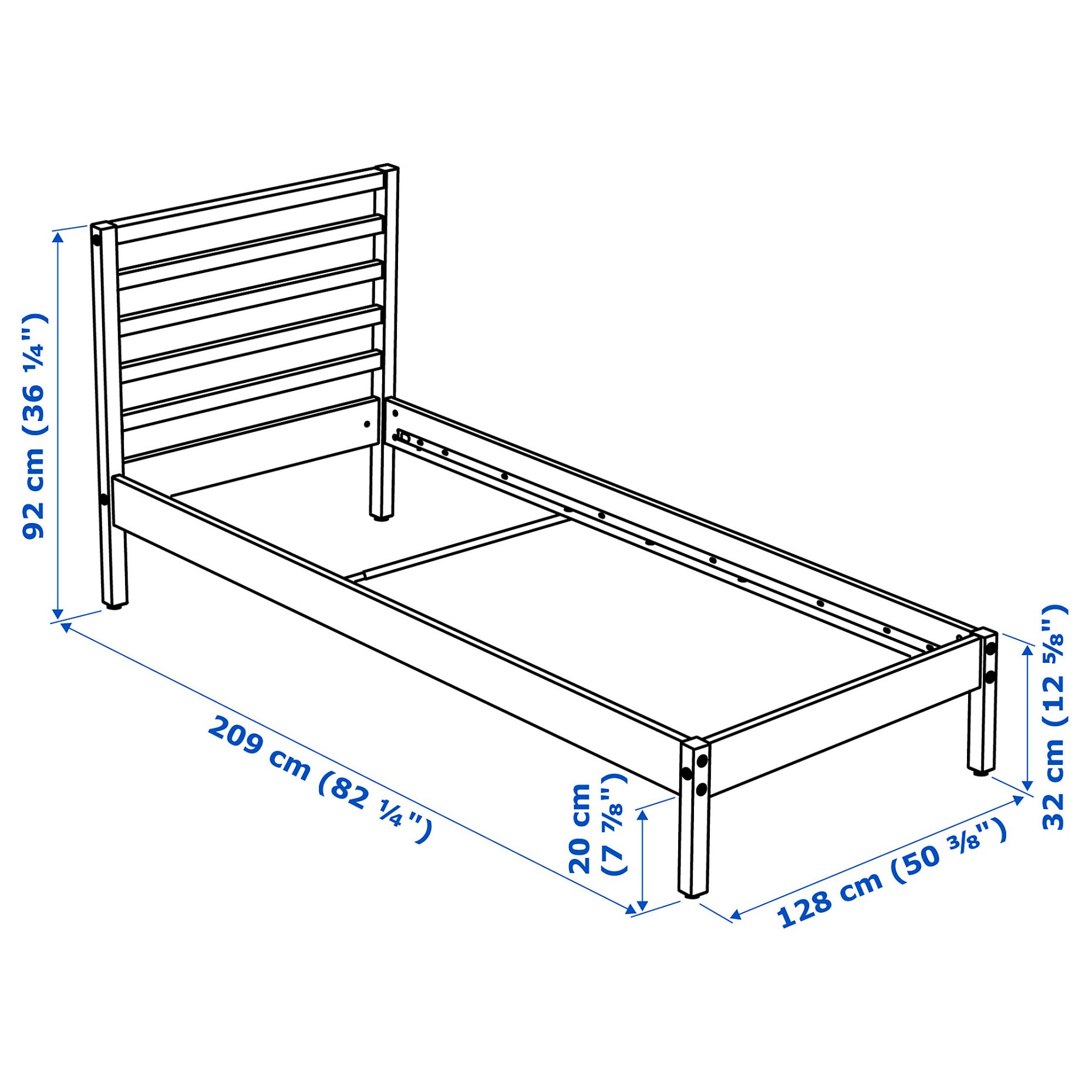 TARVA, bed frame, 120x200 cm, 495.539.33