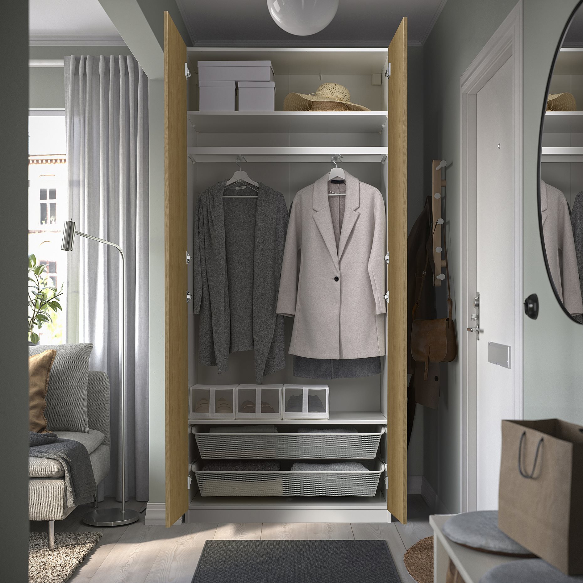 PAX/STORKLINTA, wardrobe combination, 100x38x236 cm, 495.626.16