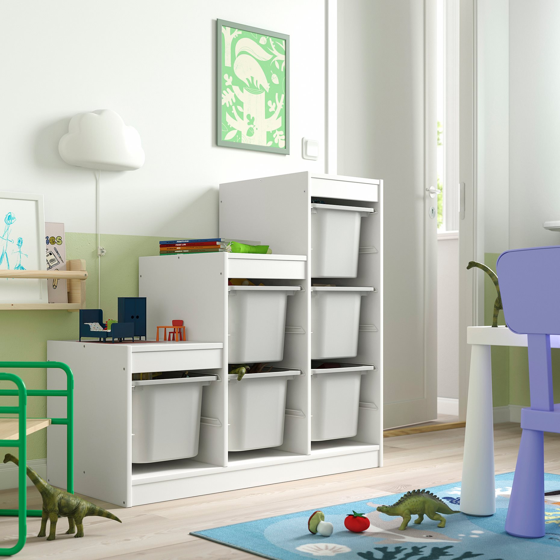 TROFAST, storage combination with boxes, 99x44x94 cm, 495.733.23