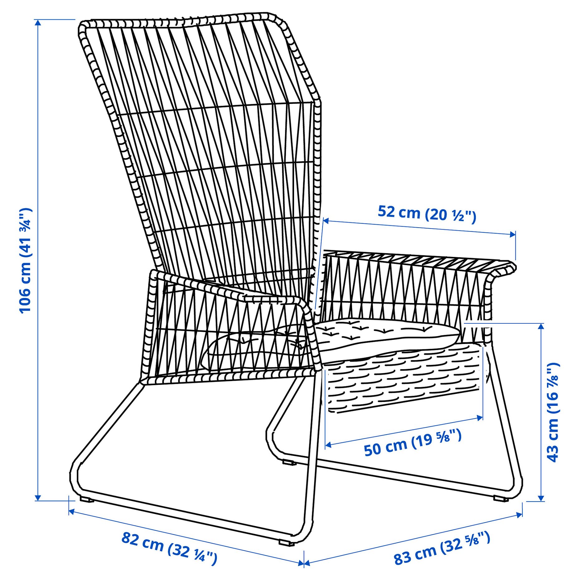 TALLSKÄR, 4-seat lounge set, outdoor, 495.825.01