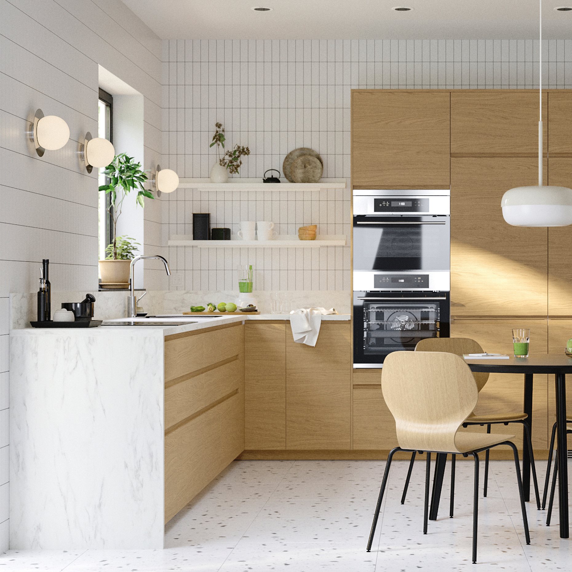 METOD, high cabinet for microwave with 2 doors/shelves, 60x60x240 cm, 495.872.64