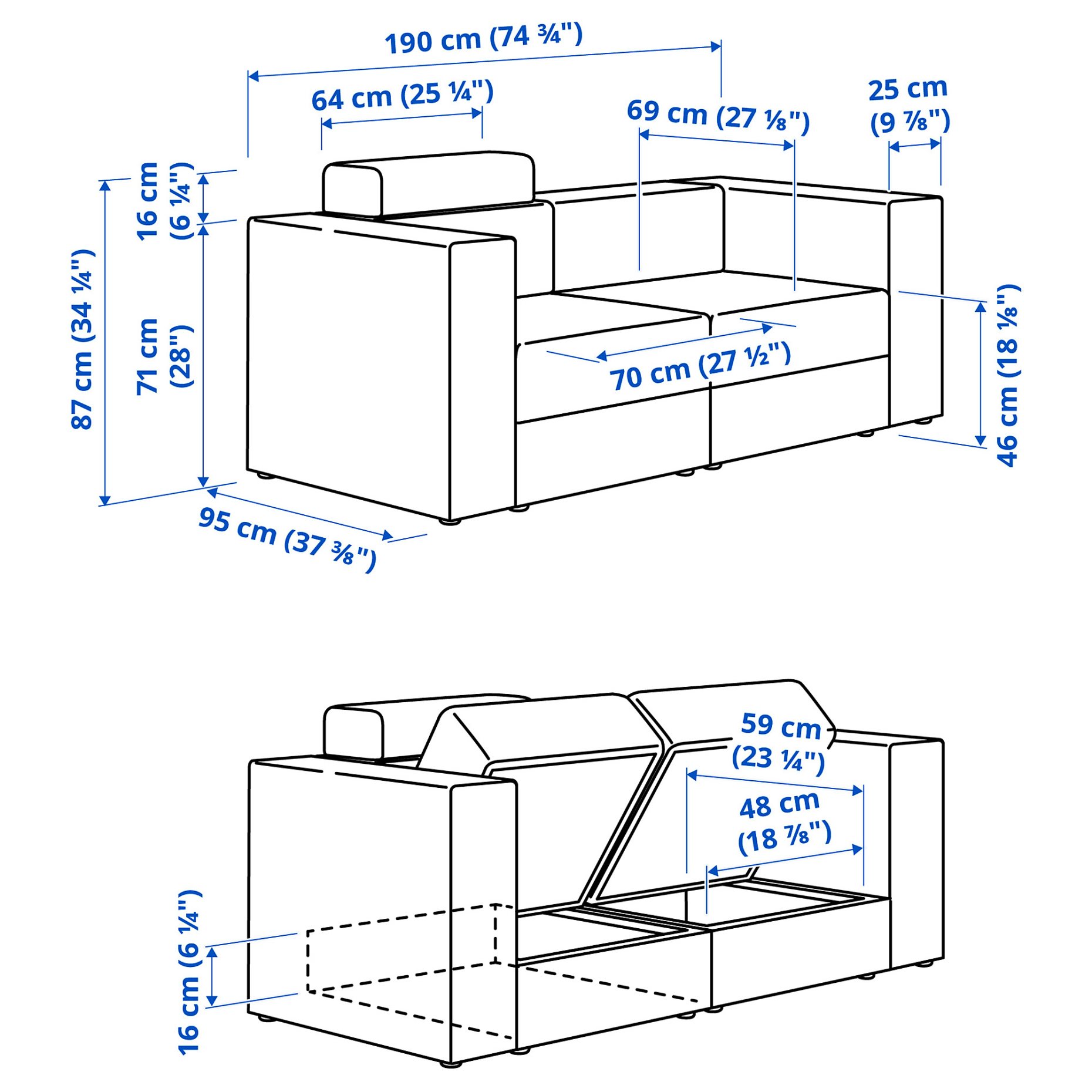 JÄTTEBO, 2-seat modular sofa with headrest, 496.082.90