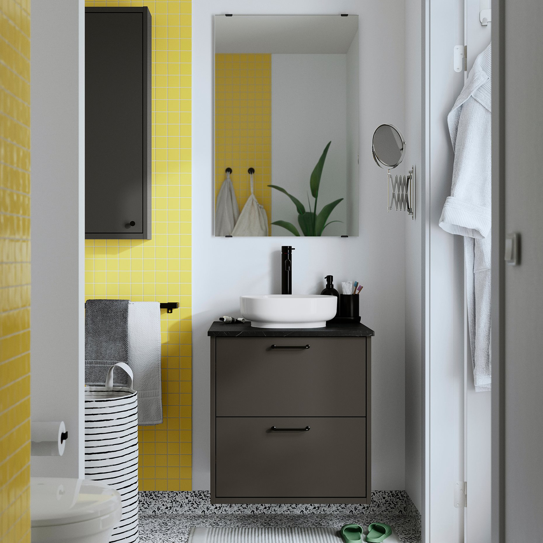 HAVBÄCK/VINDEL, wash-stand with drawers/wash-basin, 62x49x77 cm, 496.224.51