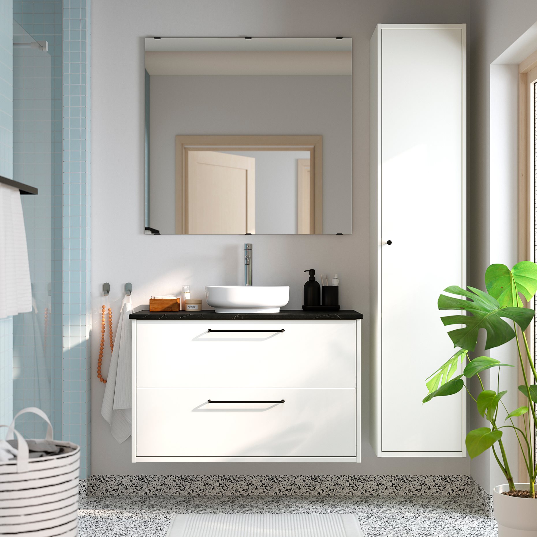 HAVBÄCK/VINDEL, wash-stand with drawers/wash-basin, 102x49x77 cm, 496.224.65