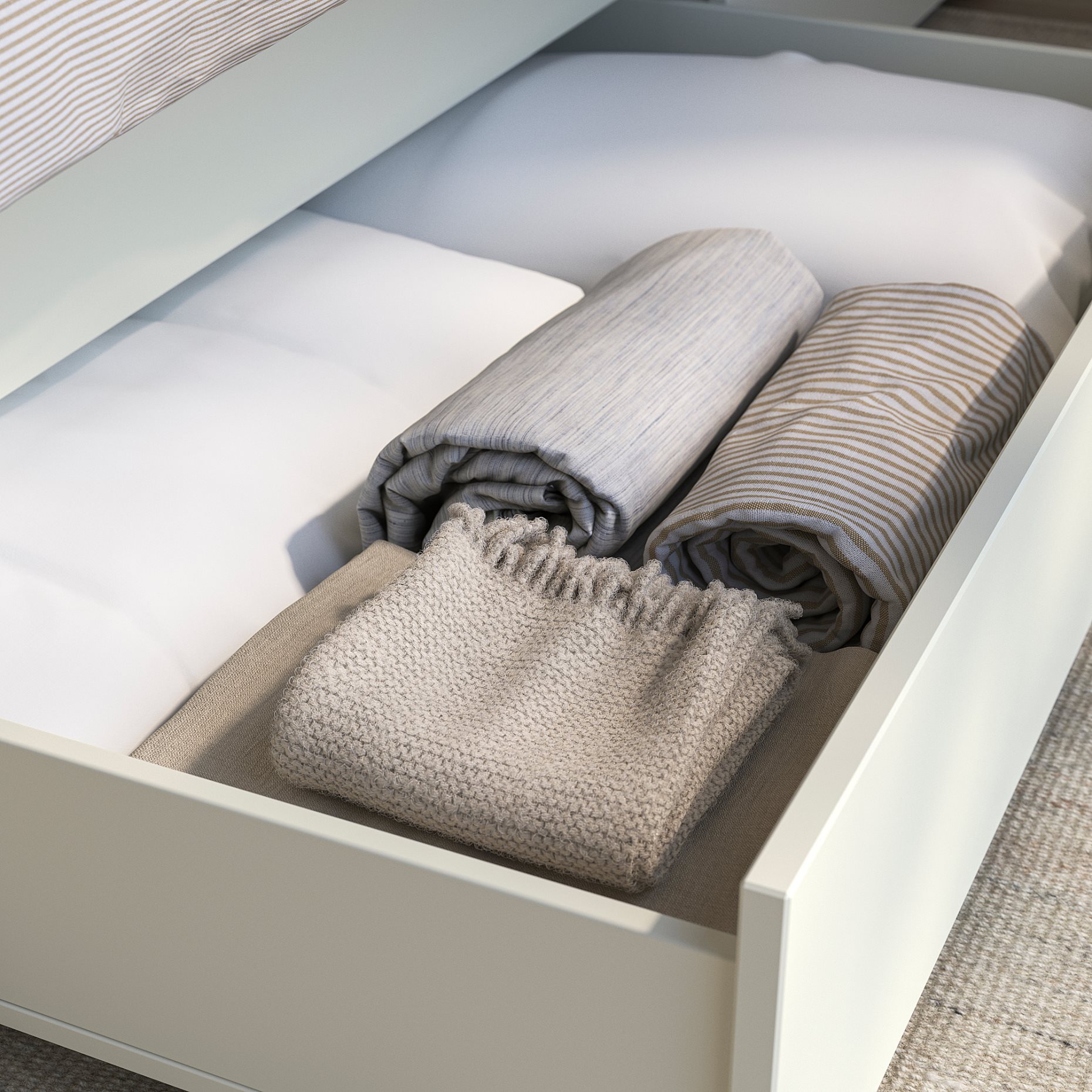 GULLABERG, bed frame with 2 storage boxes, 160x200 cm, 496.309.41