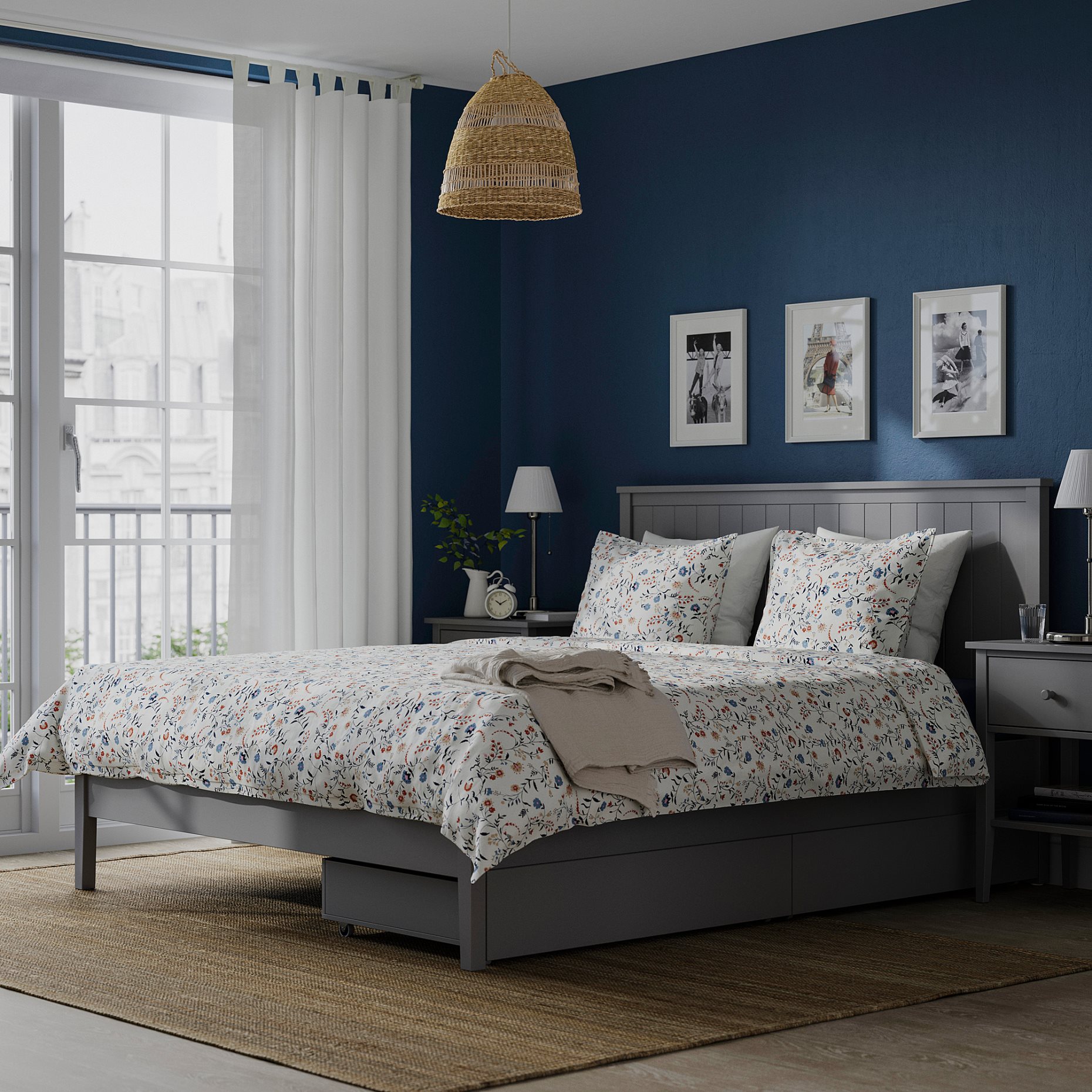 GULLABERG, σκελετός κρεβατιού με 2 κουτιά αποθήκευσης, 140x200 cm, 496.309.84