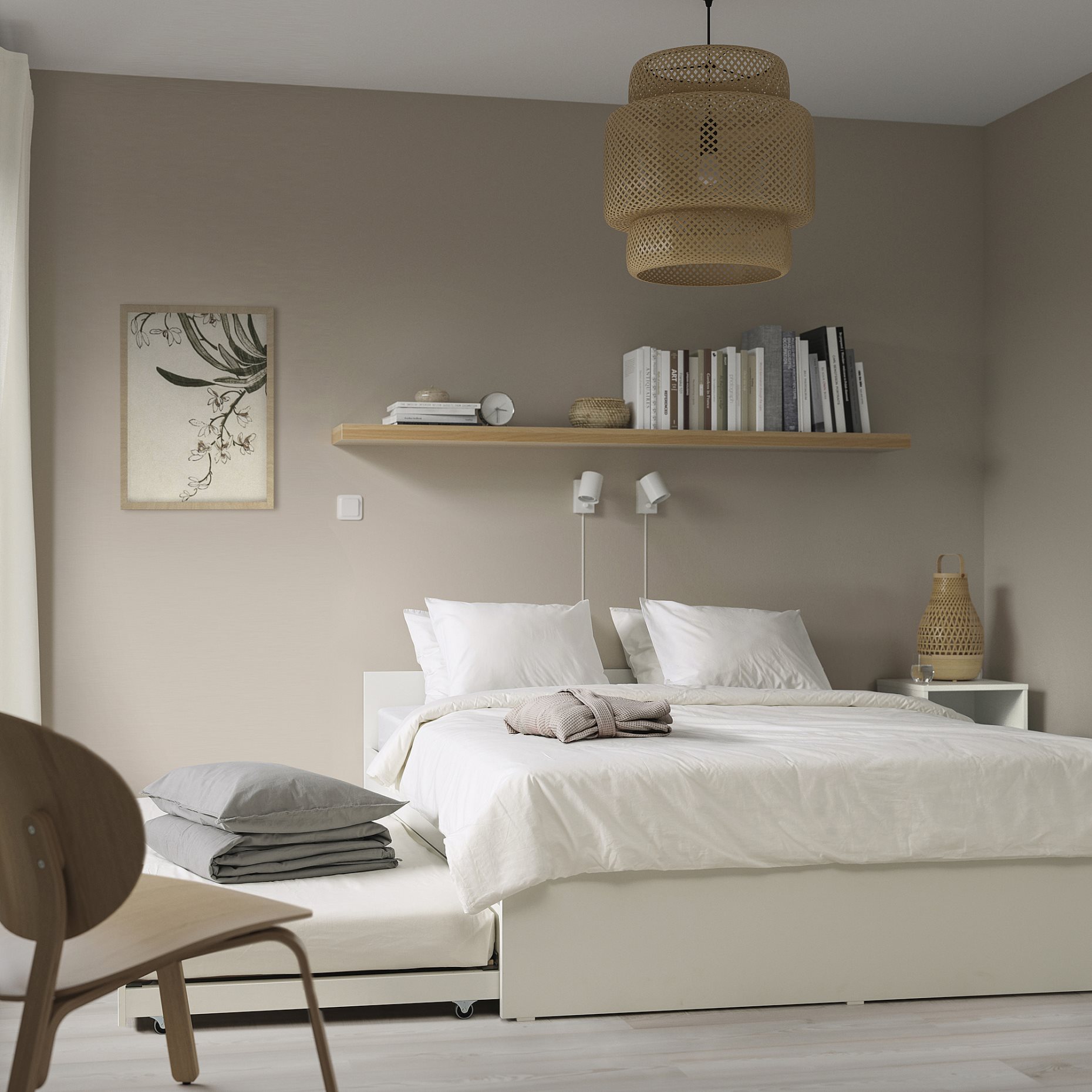 VIHALS, bed frame with 1 trundle bed, 160x200 cm/80x200 cm, 496.347.55