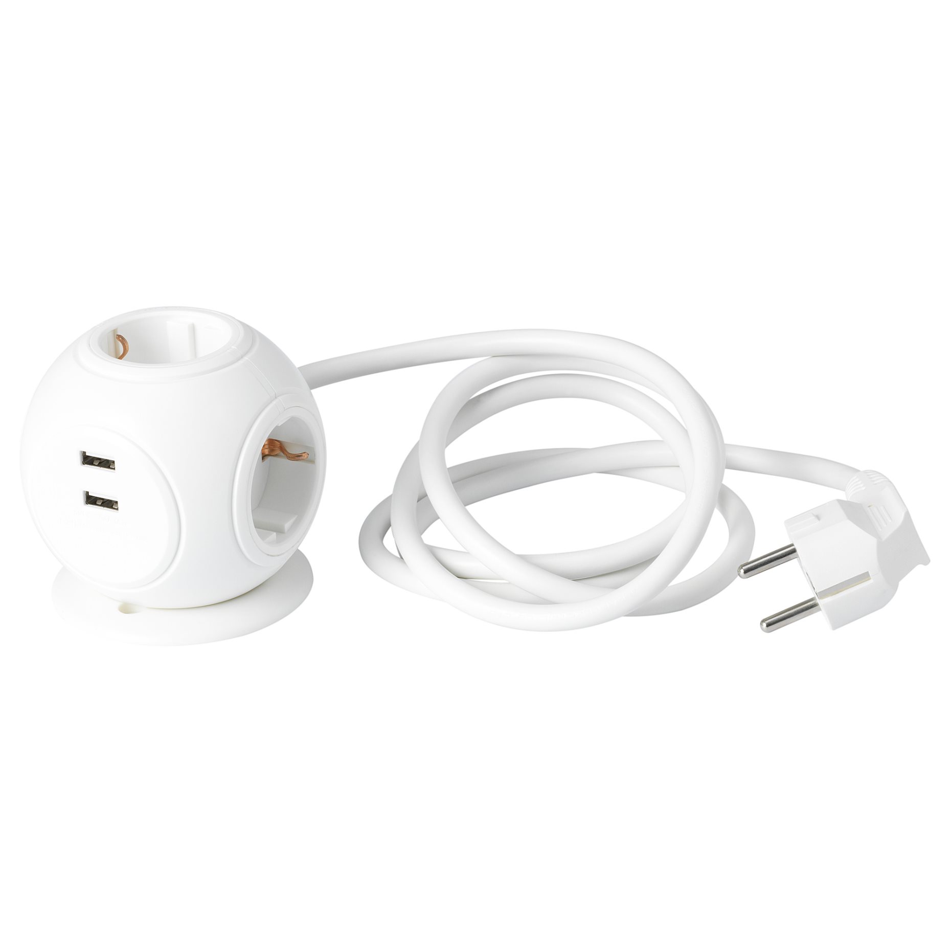 HAGSTA, 3-way socket with 2 USB ports, 503.971.35