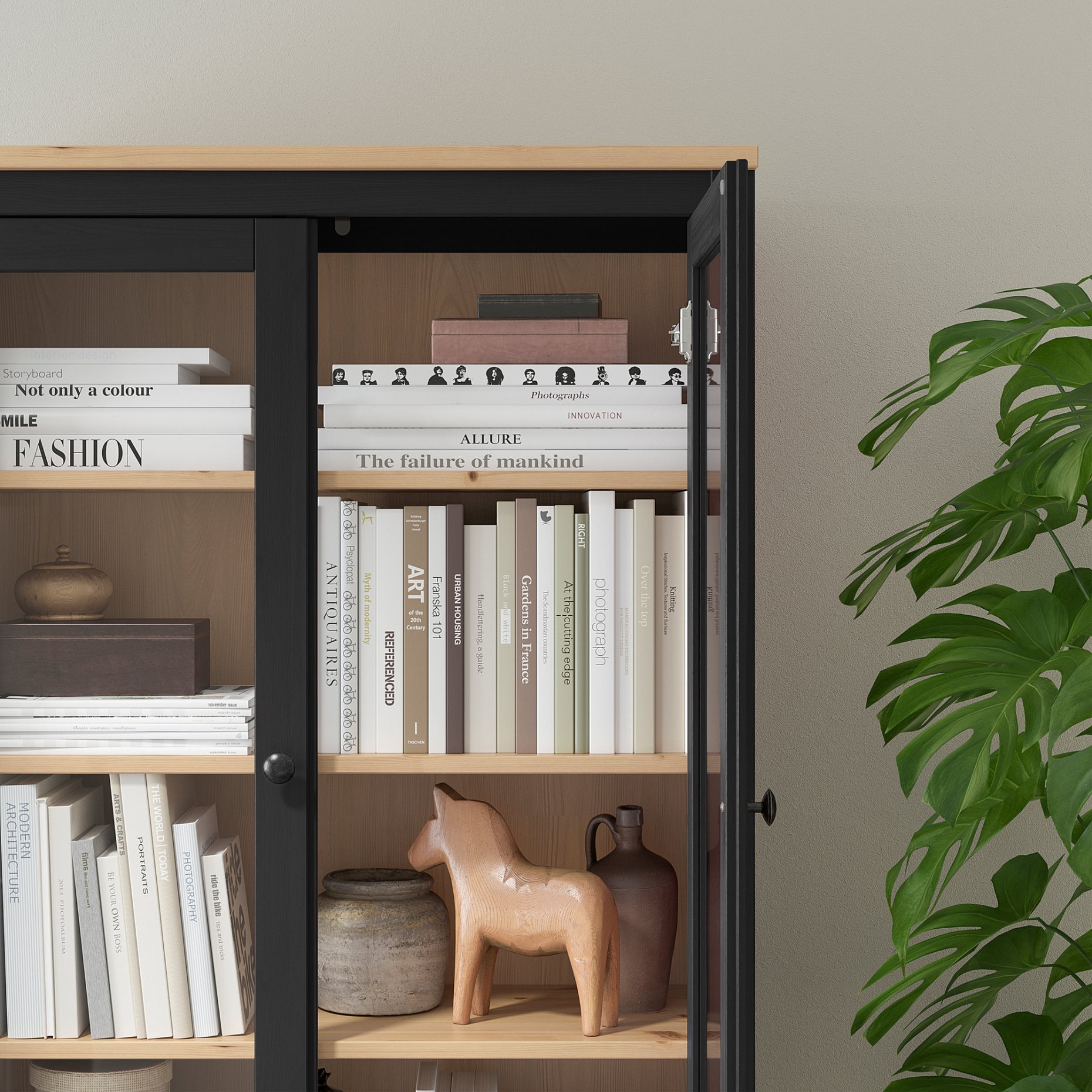 HEMNES, glass-door cabinet with 3 drawers, 504.522.97