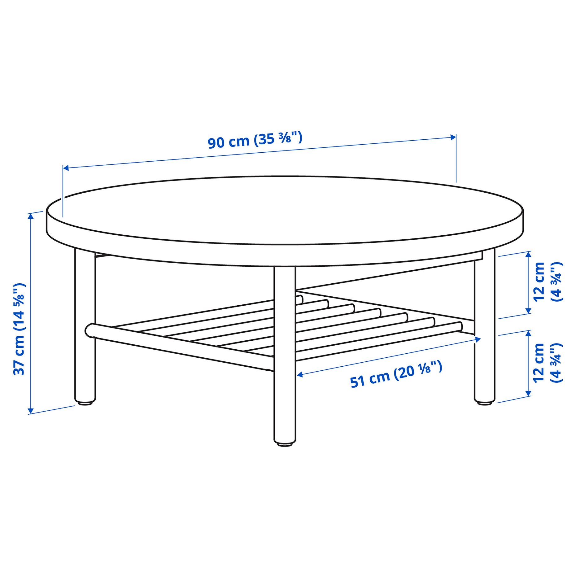 LISTERBY, τραπέζι μέσης, 90 cm, 505.153.13