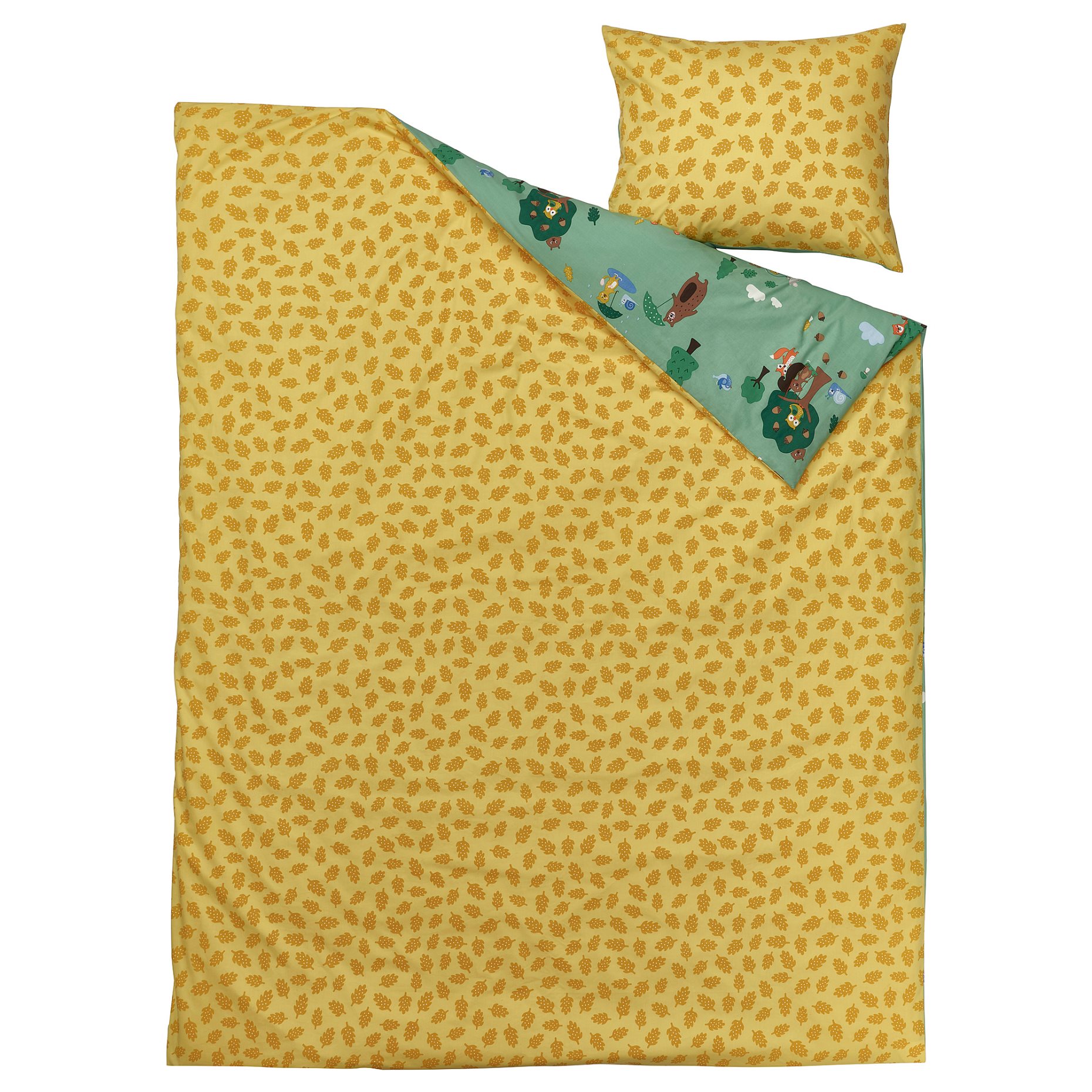 BRUMMIG, duvet cover and pillowcase/forest animal pattern, 150x200/50x60 cm, 505.211.54