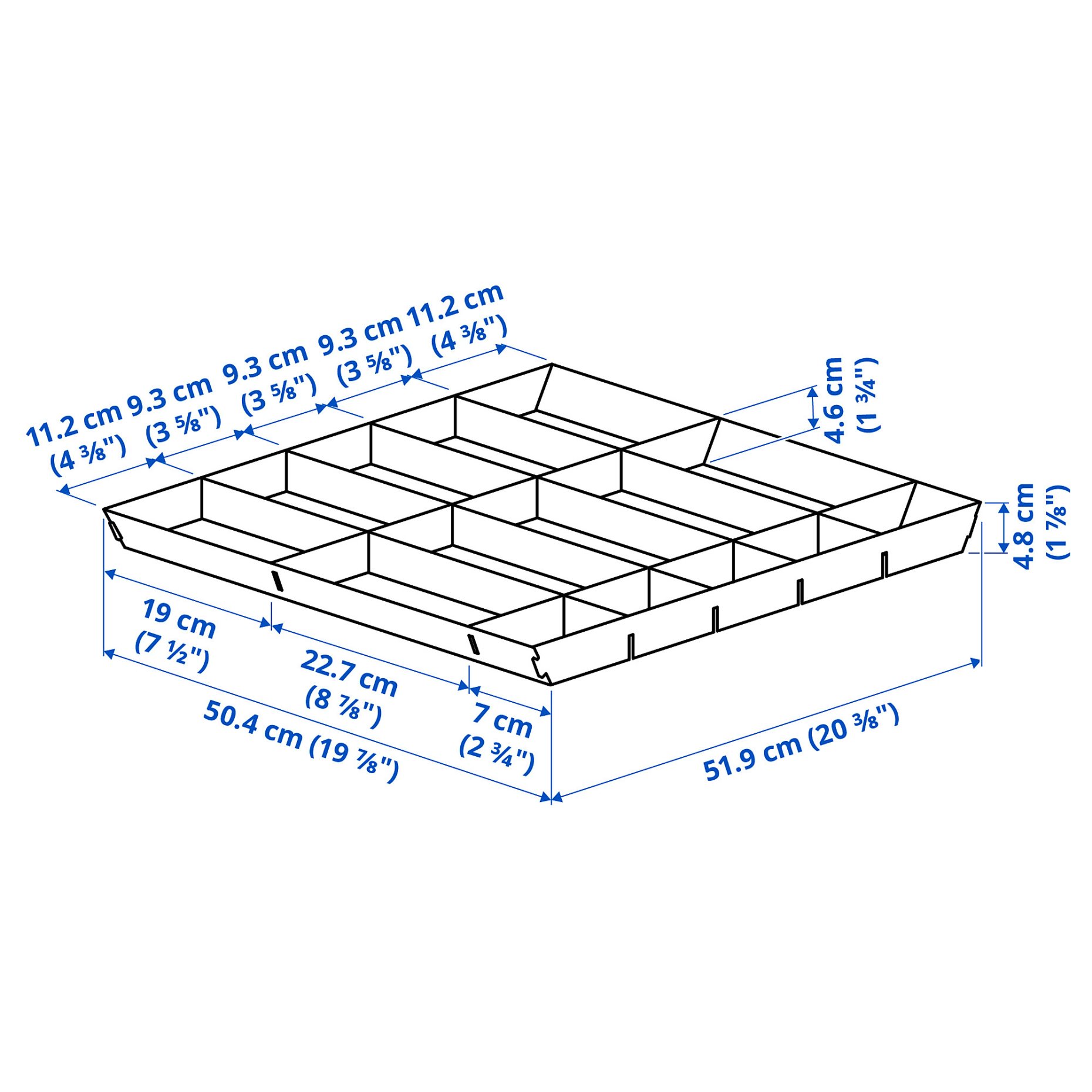 UPPDATERA, adjustable organiser for drawer, 60 cm, 505.441.84