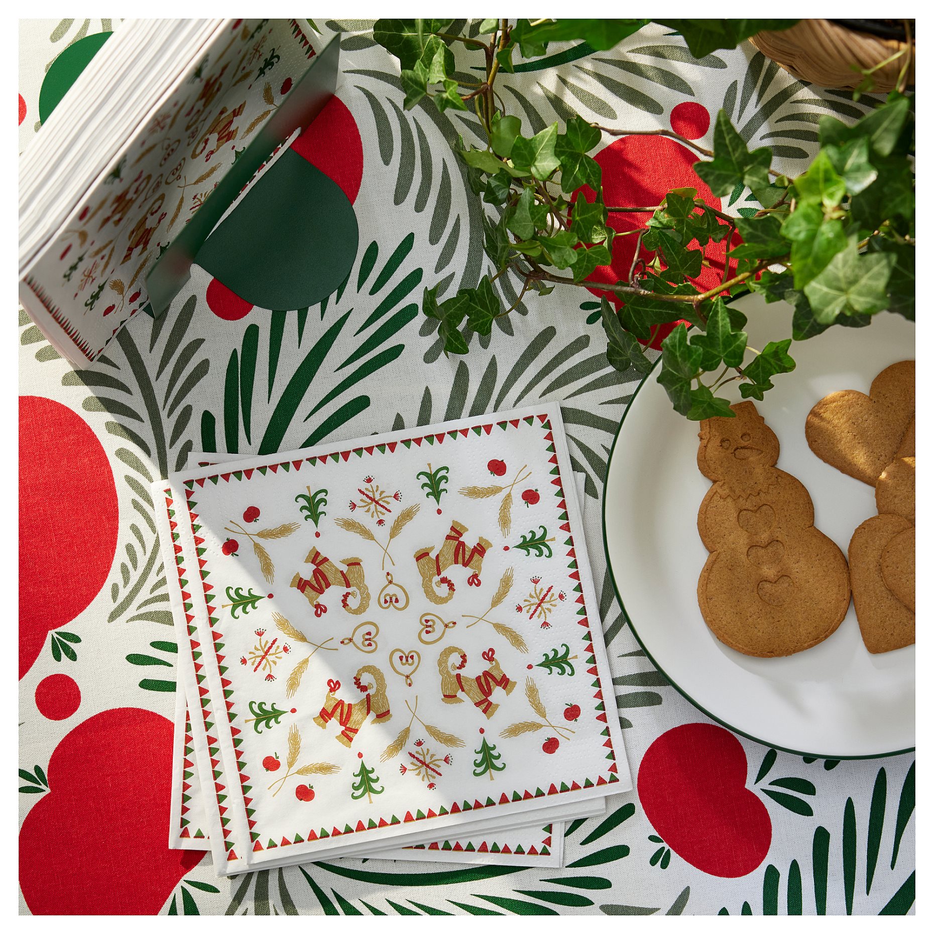 VINTERFINT, χαρτοπετσέτα χριστουγεννιάτικο μοτίβο 33x33 cm, 30 τεμ. 160g, 505.559.50