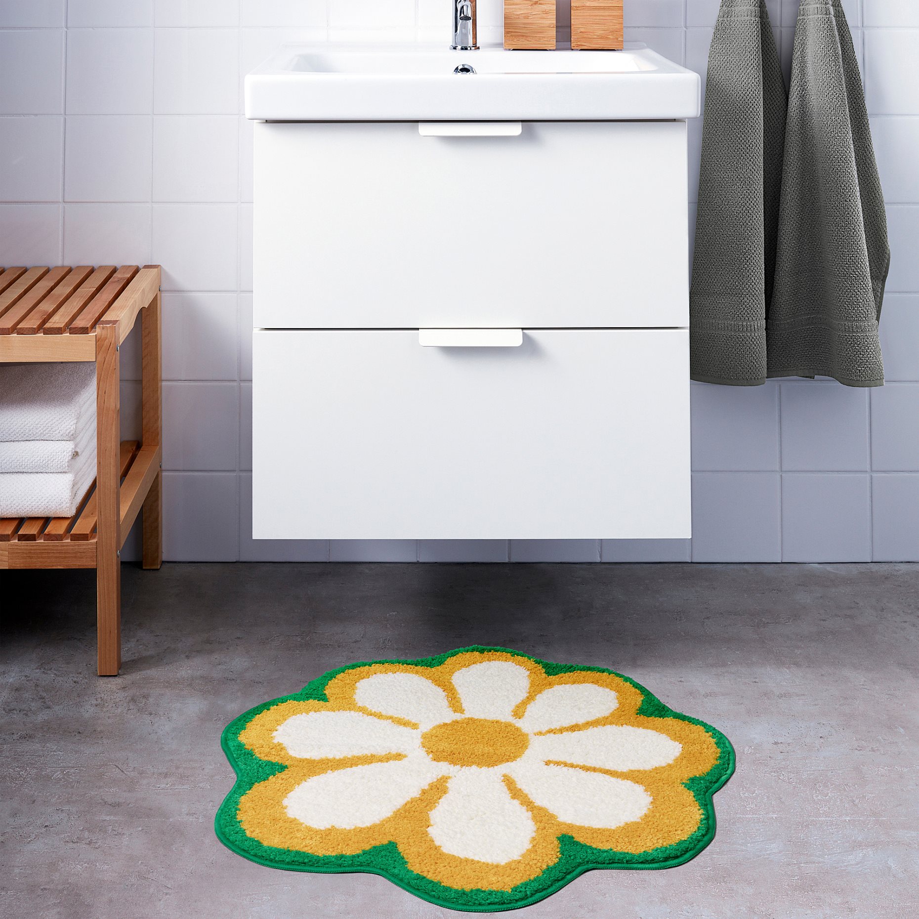 KÄRRKNIPPROT, bath mat/floral pattern, 65 cm, 505.575.29