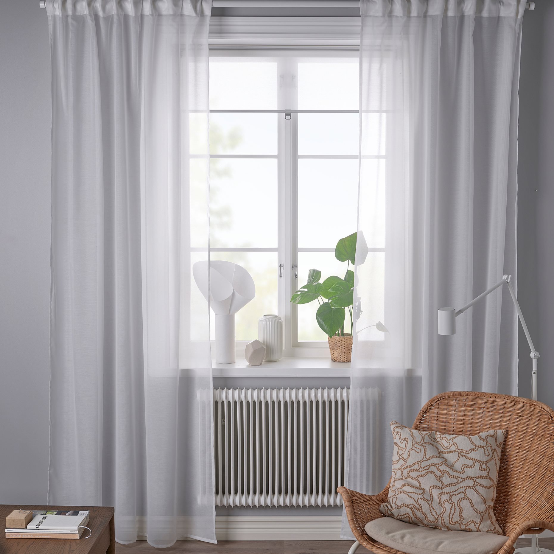STENFRÖ, sheer curtains with heading tape/1 pair, 145x300 cm, 505.621.25