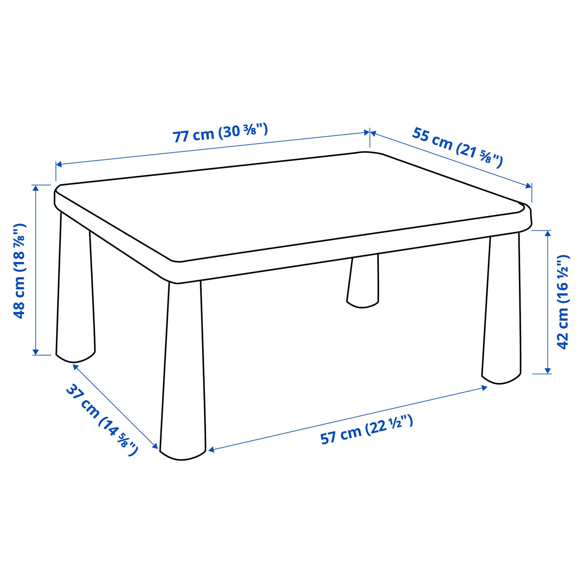 MAMMUT, childrens table/in/outdoor, 77x55 cm, 505.819.92