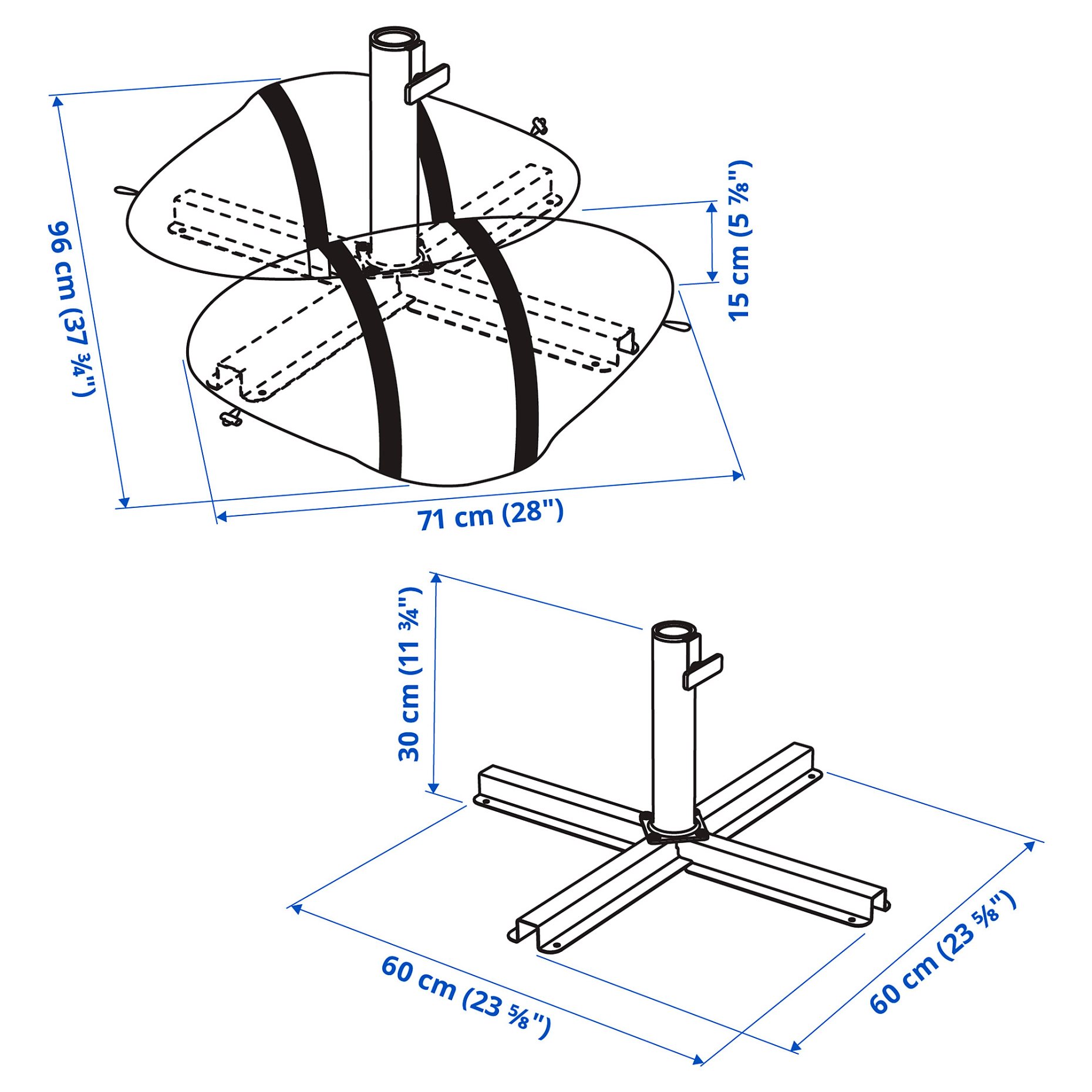 IGGON, parasol base with sandbags, 60x60 cm, 505.858.48